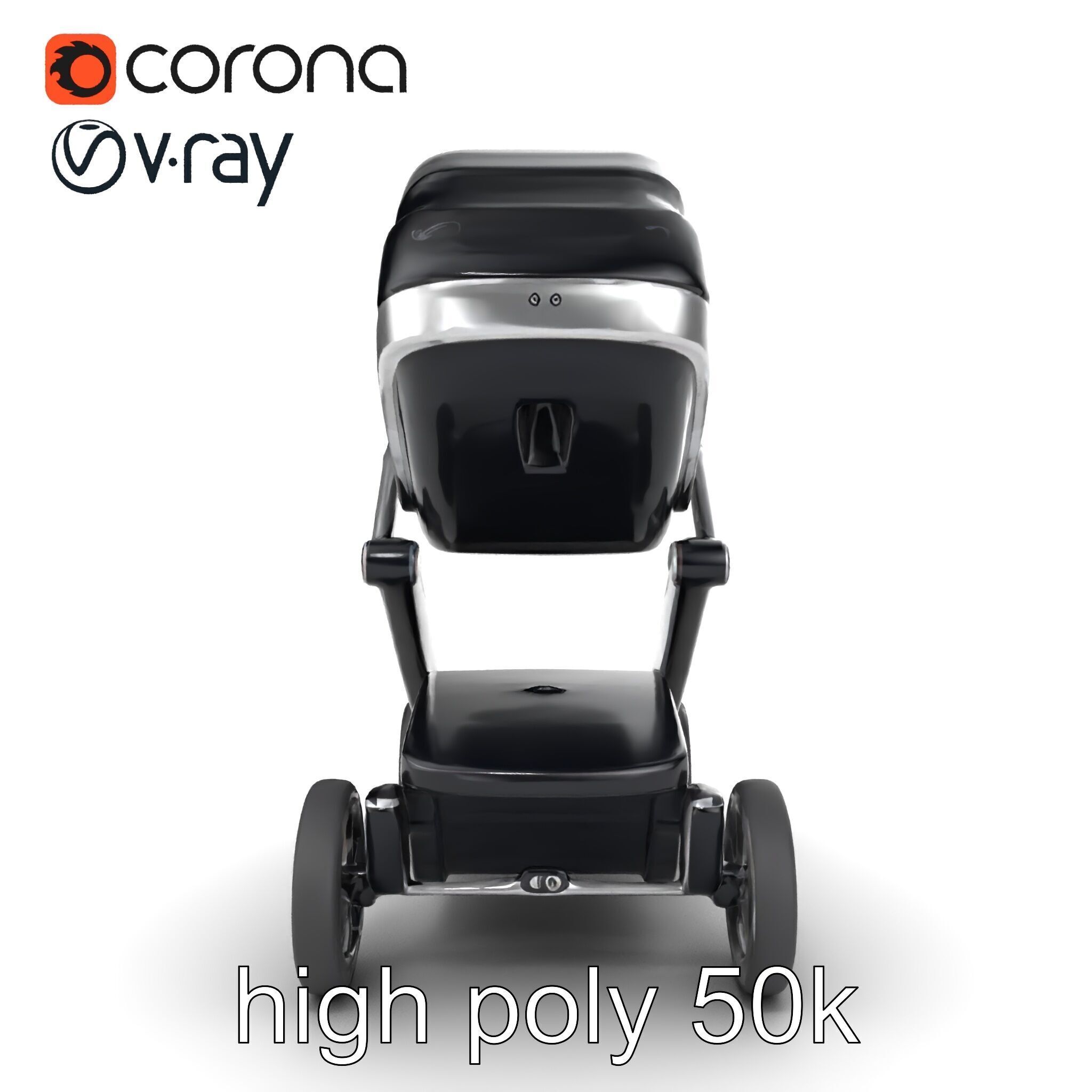 Futuristic Smart Stroller model pack Low-poly 3D model_19