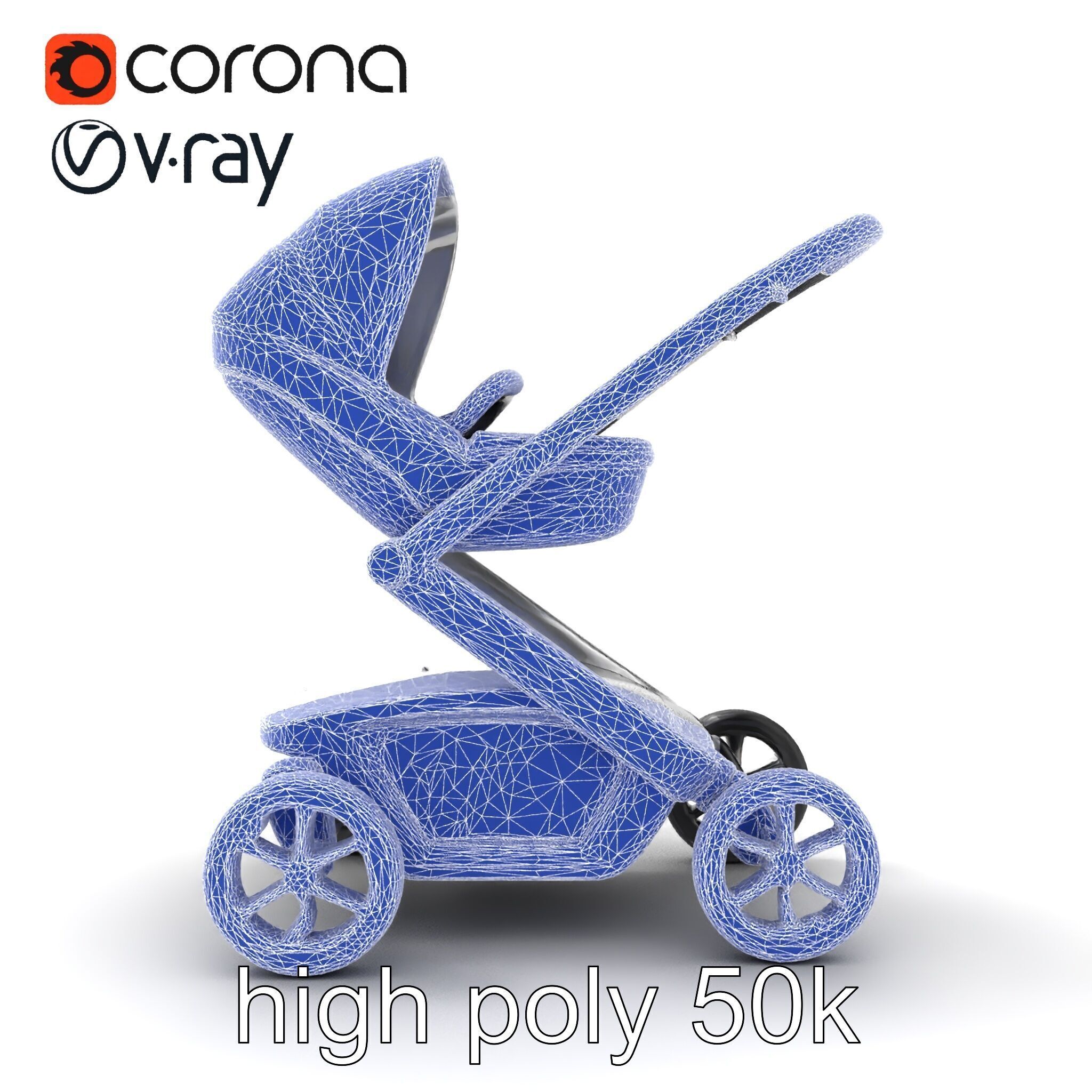 Futuristic Smart Stroller model pack Low-poly 3D model_29