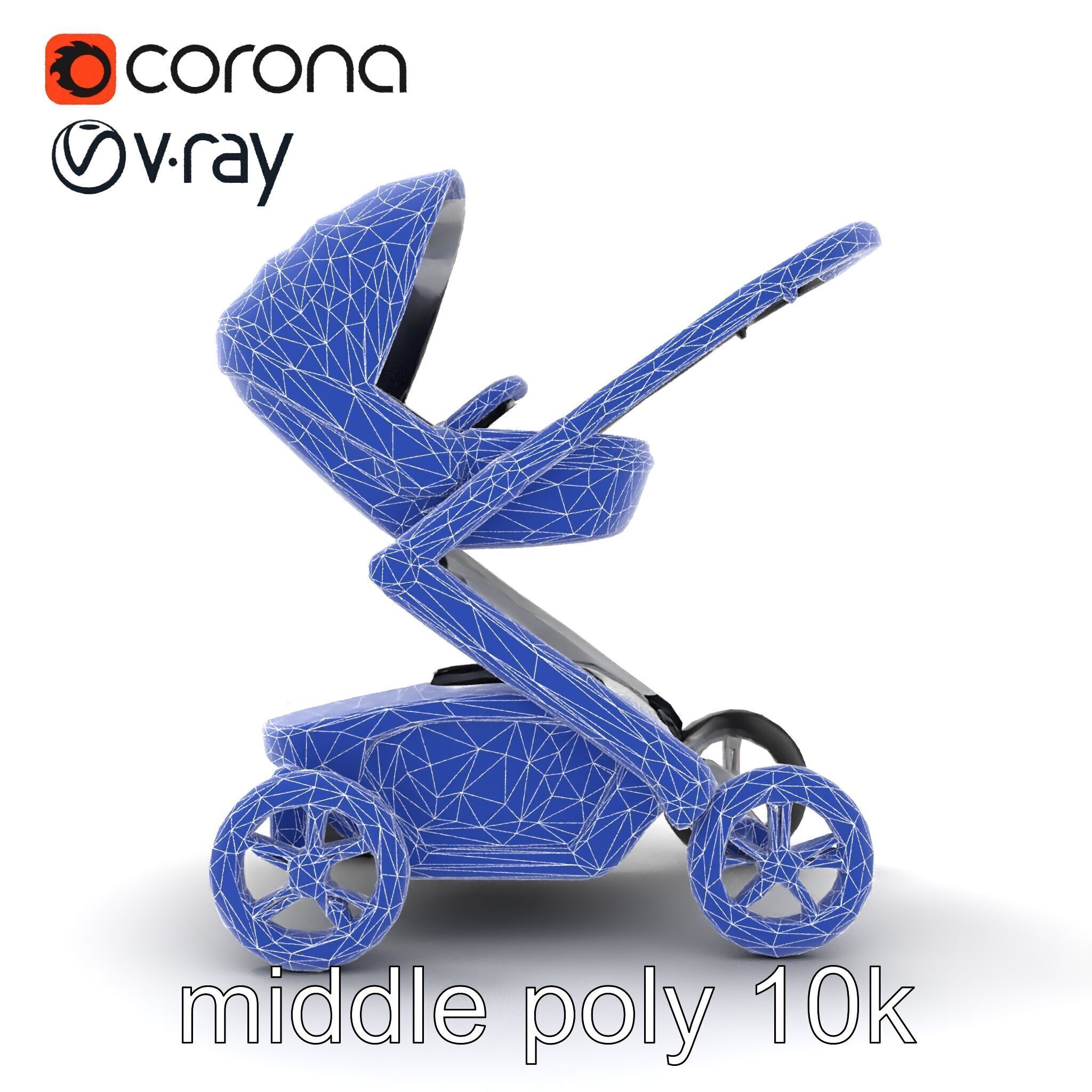 Futuristic Smart Stroller model pack Low-poly 3D model_25