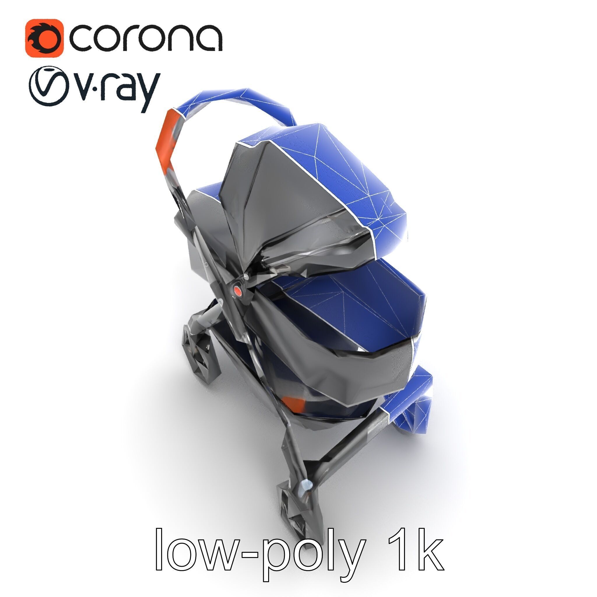 Convertible Stroller Transformer Natural Curves model pack Low-poly 3D model_23