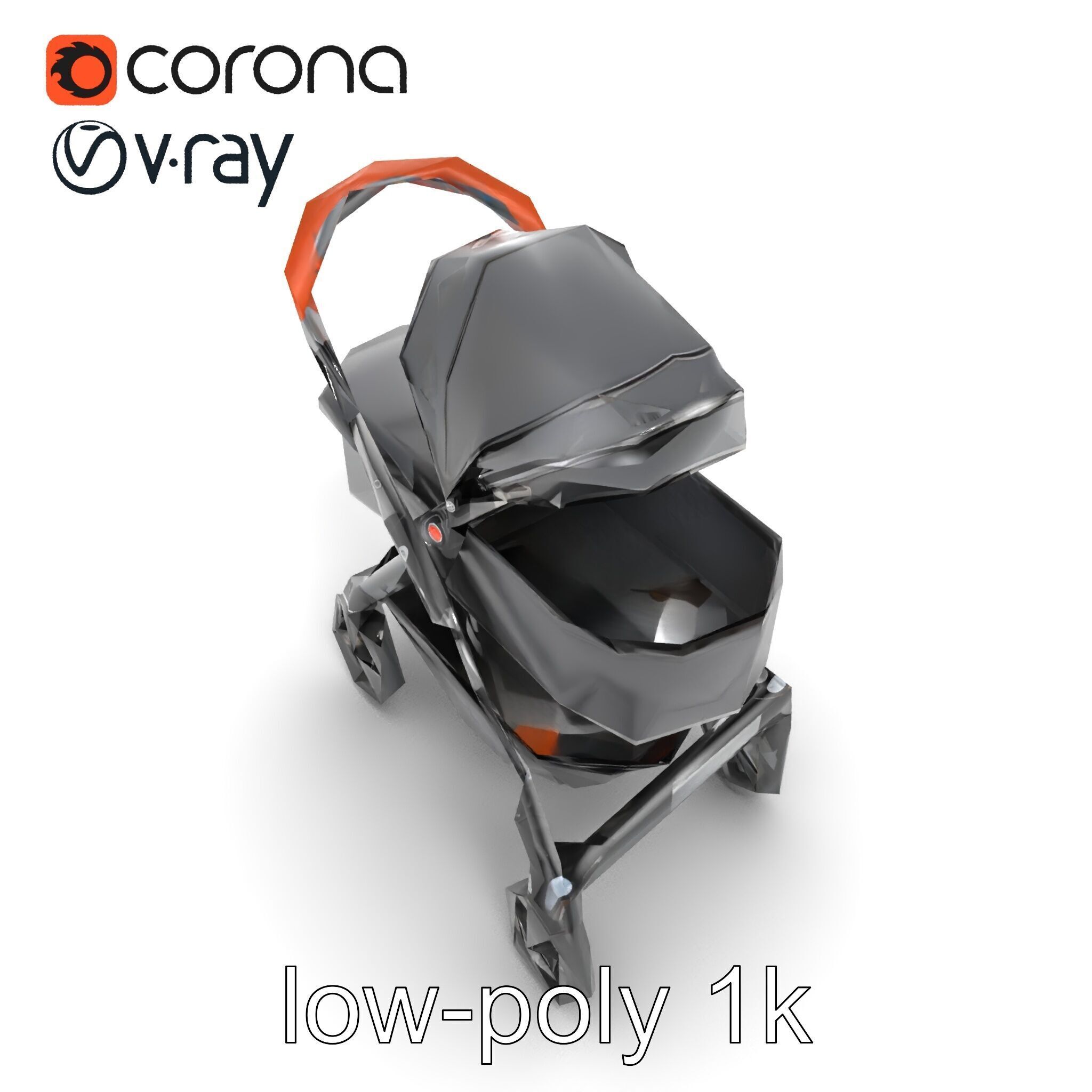 Convertible Stroller Transformer Natural Curves model pack Low-poly 3D model_20