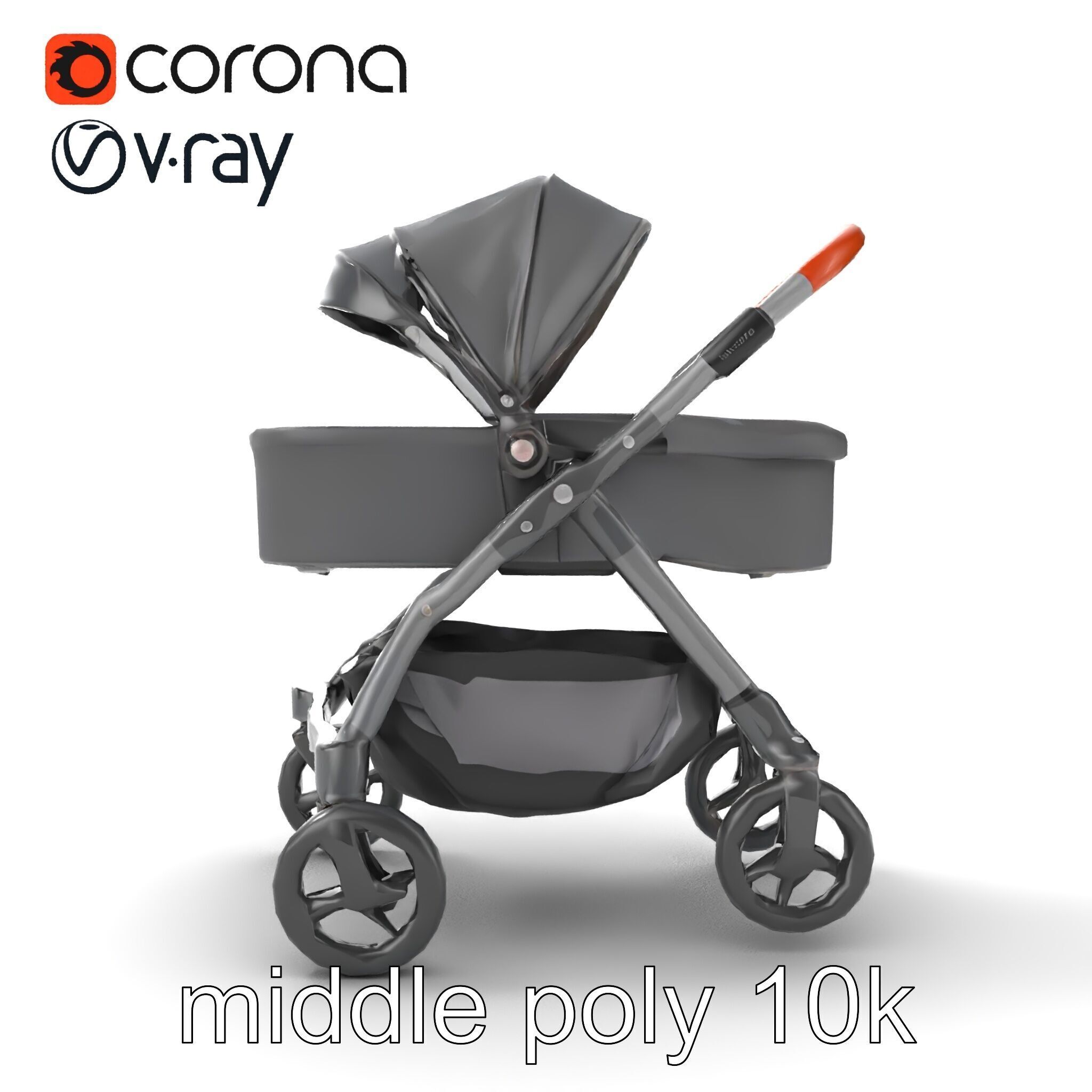 Convertible Stroller Transformer Natural Curves model pack Low-poly 3D model_13