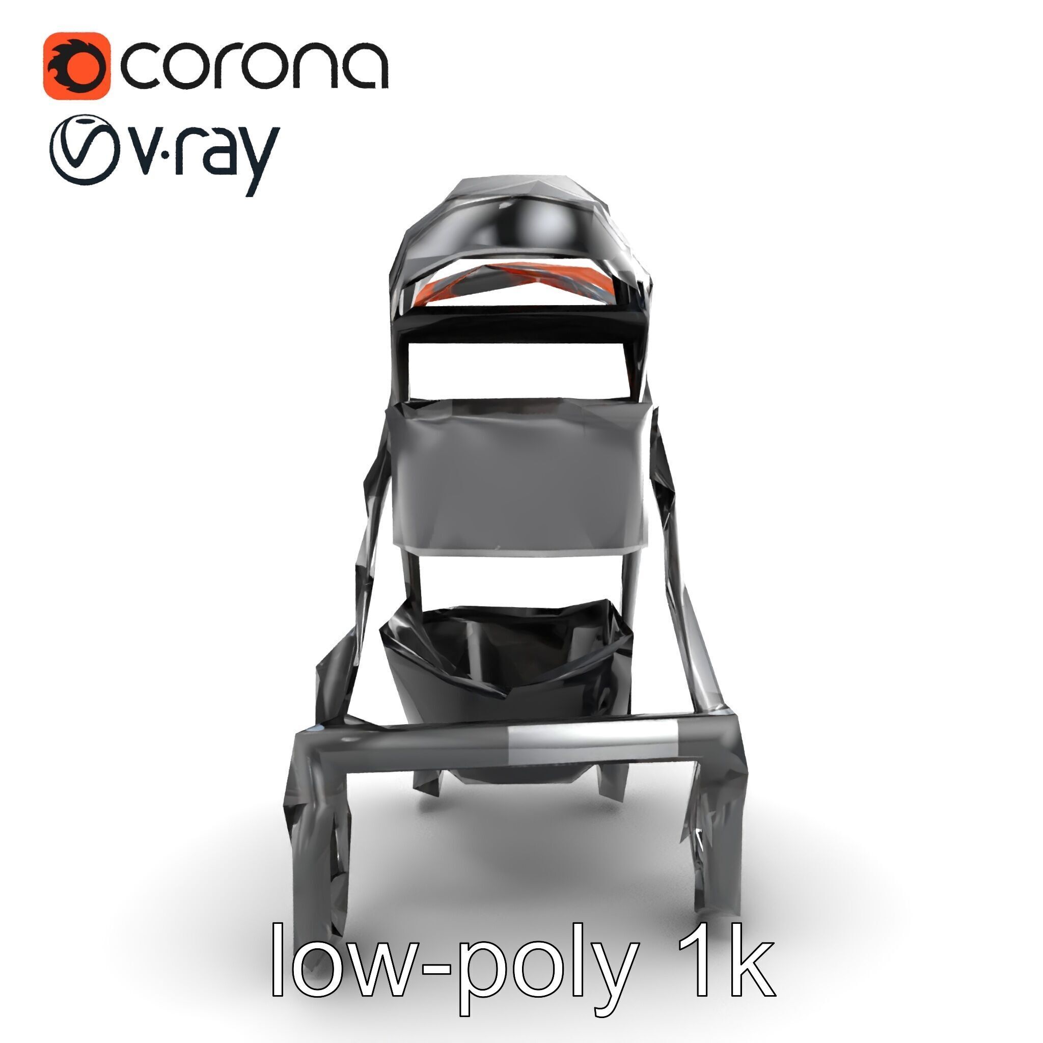 Convertible Stroller Transformer Natural Curves model pack Low-poly 3D model_14
