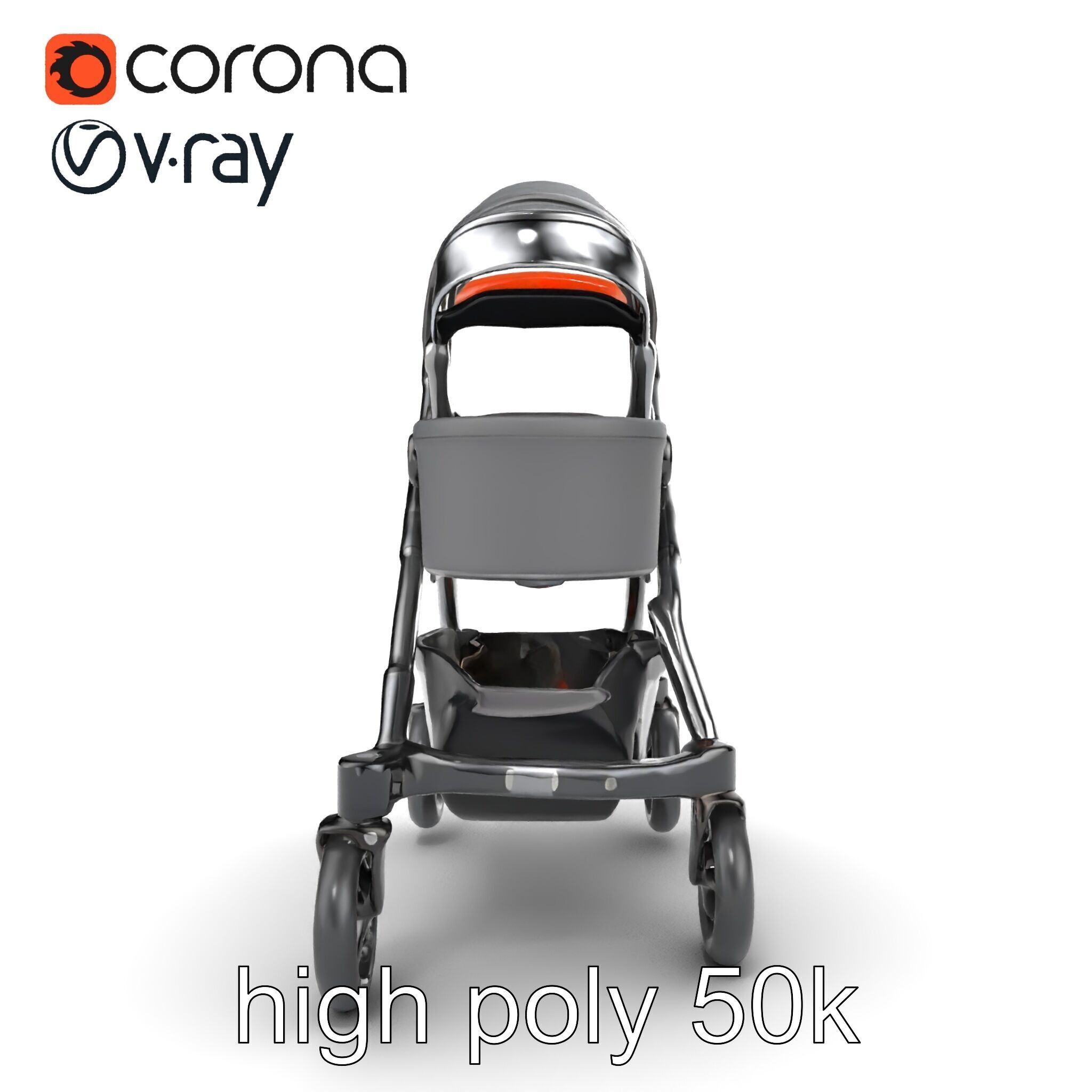 Convertible Stroller Transformer Natural Curves model pack Low-poly 3D model_25