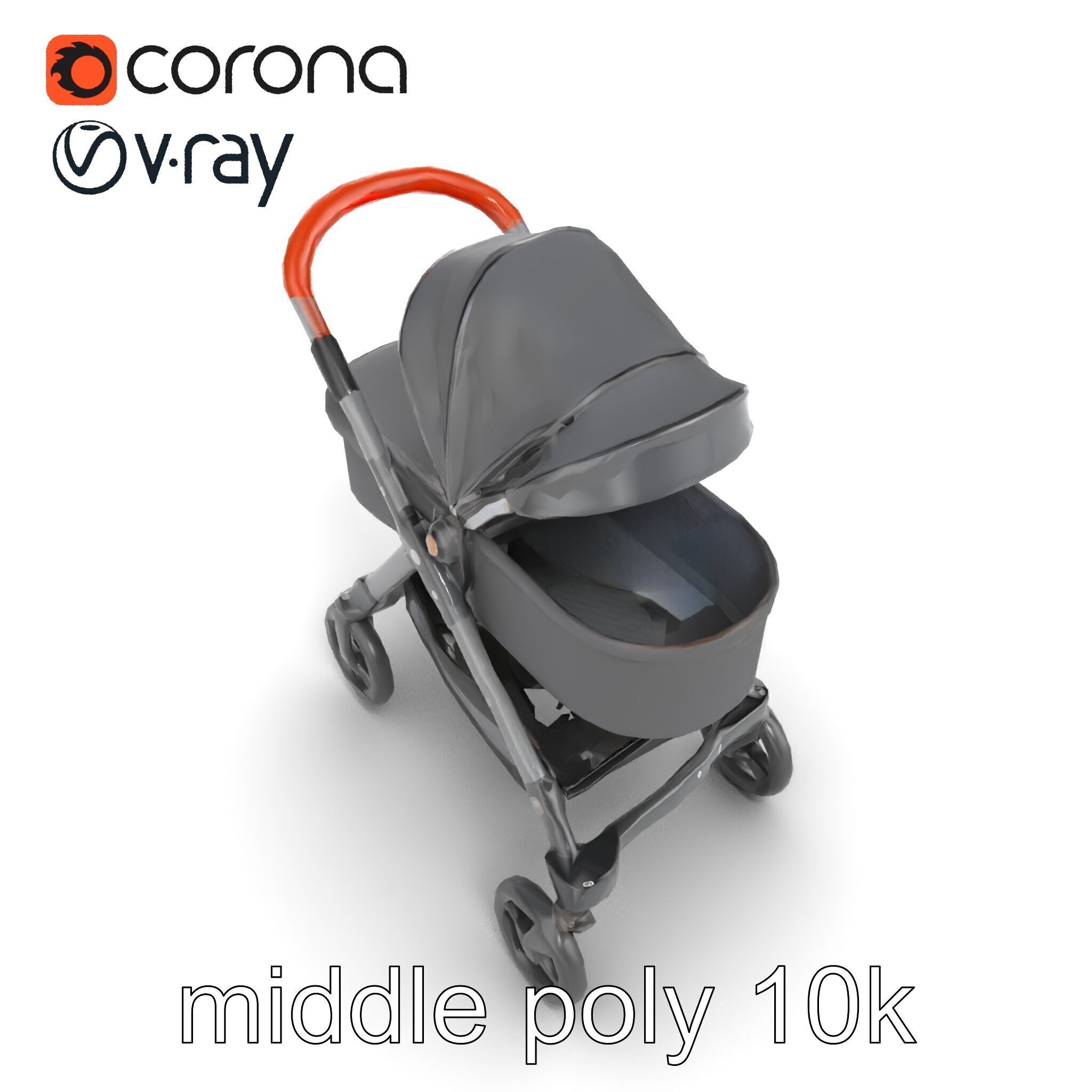 Convertible Stroller Transformer Natural Curves model pack Low-poly 3D model_21