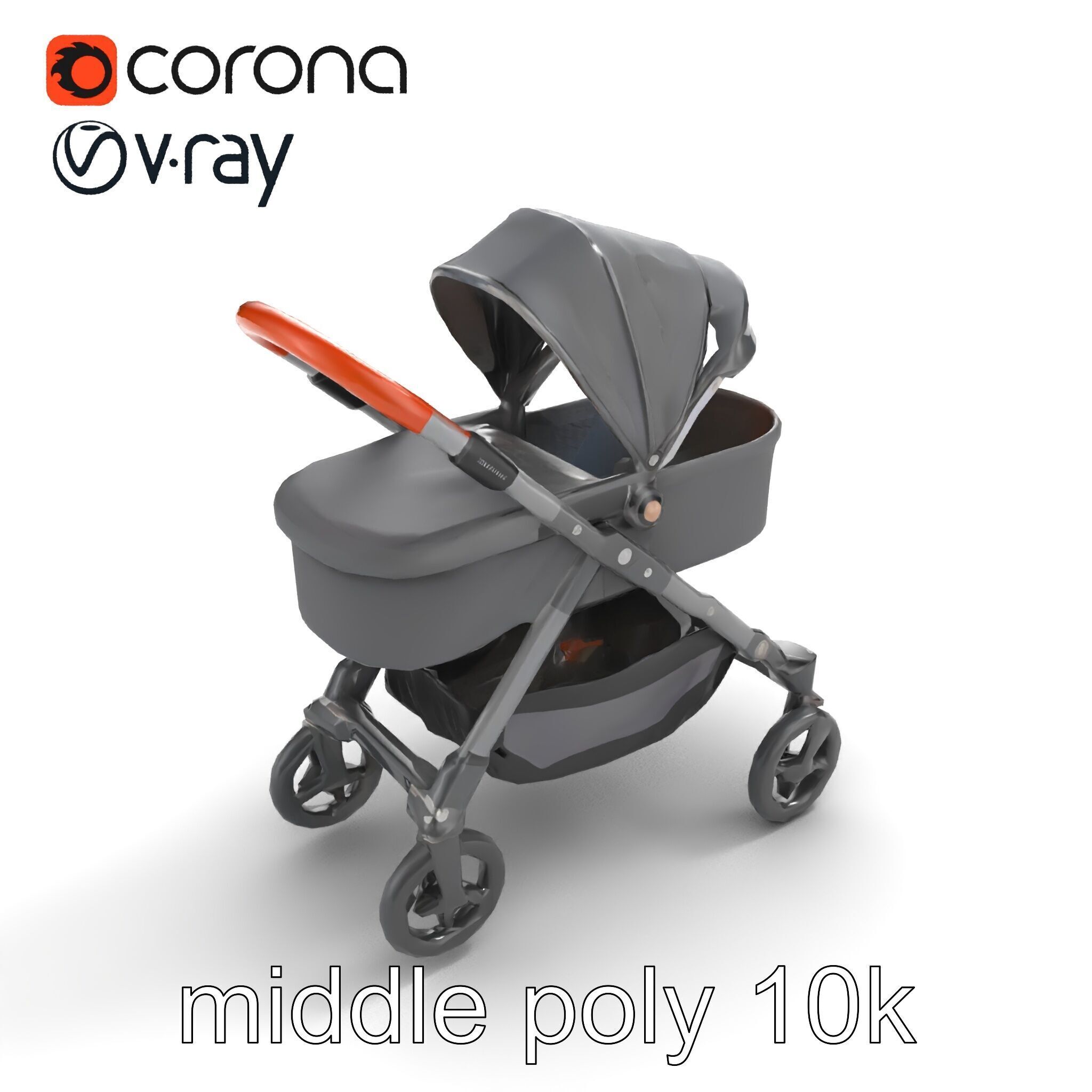 Convertible Stroller Transformer Natural Curves model pack Low-poly 3D model_8