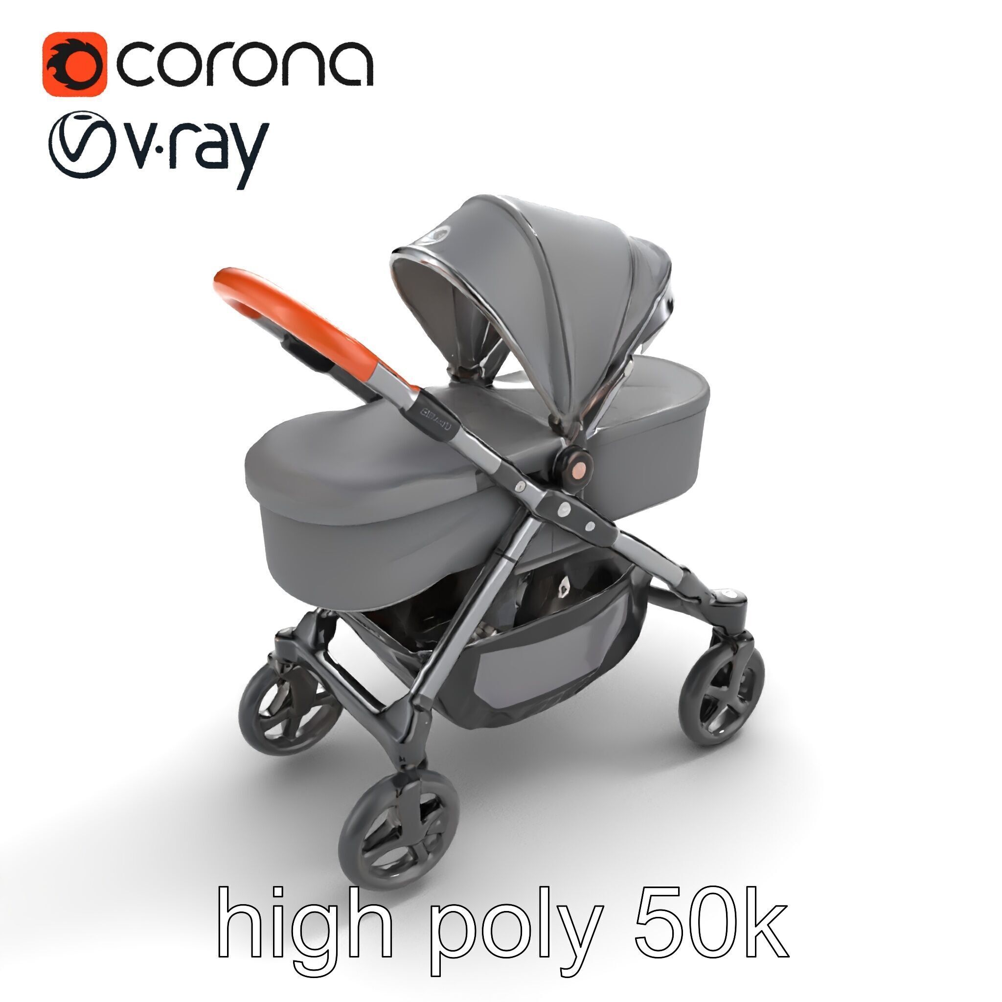 Convertible Stroller Transformer Natural Curves model pack Low-poly 3D model_16