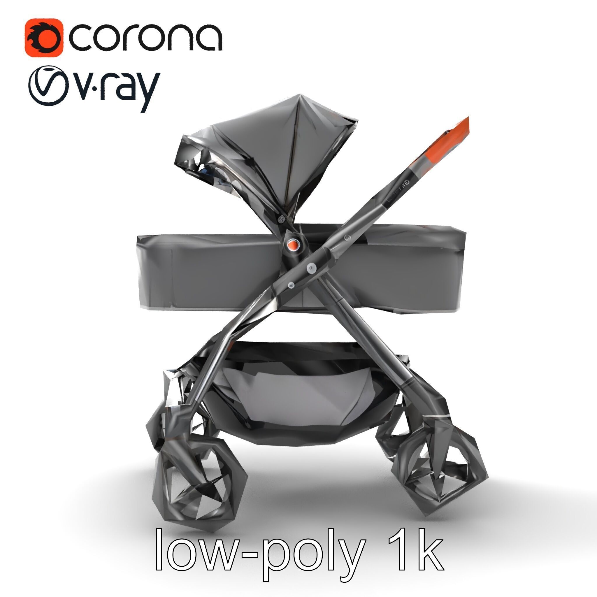 Convertible Stroller Transformer Natural Curves model pack Low-poly 3D model_24