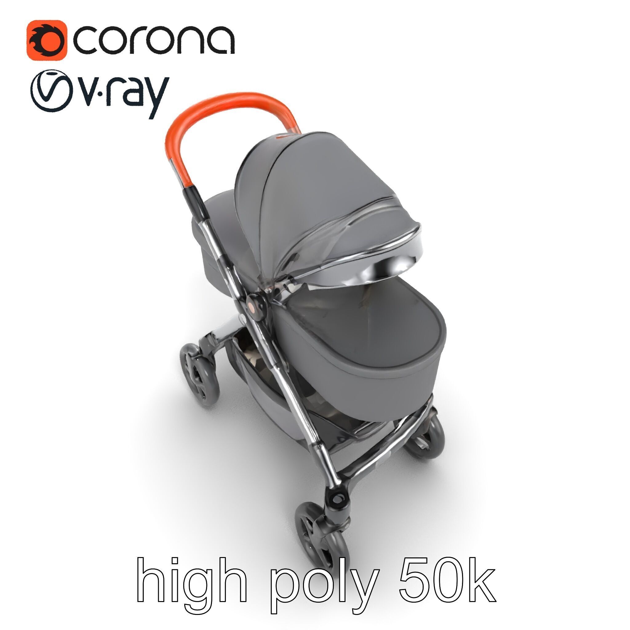 Convertible Stroller Transformer Natural Curves model pack Low-poly 3D model_29
