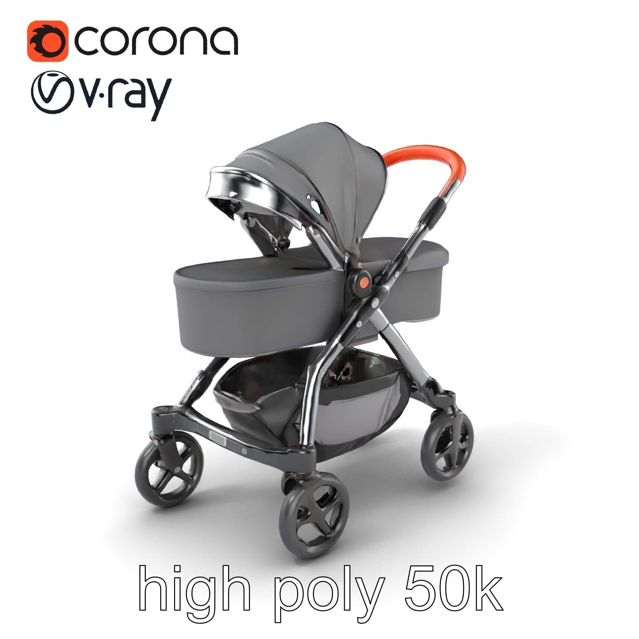 Convertible Stroller Transformer Natural Curves model pack Low-poly 3D model_2