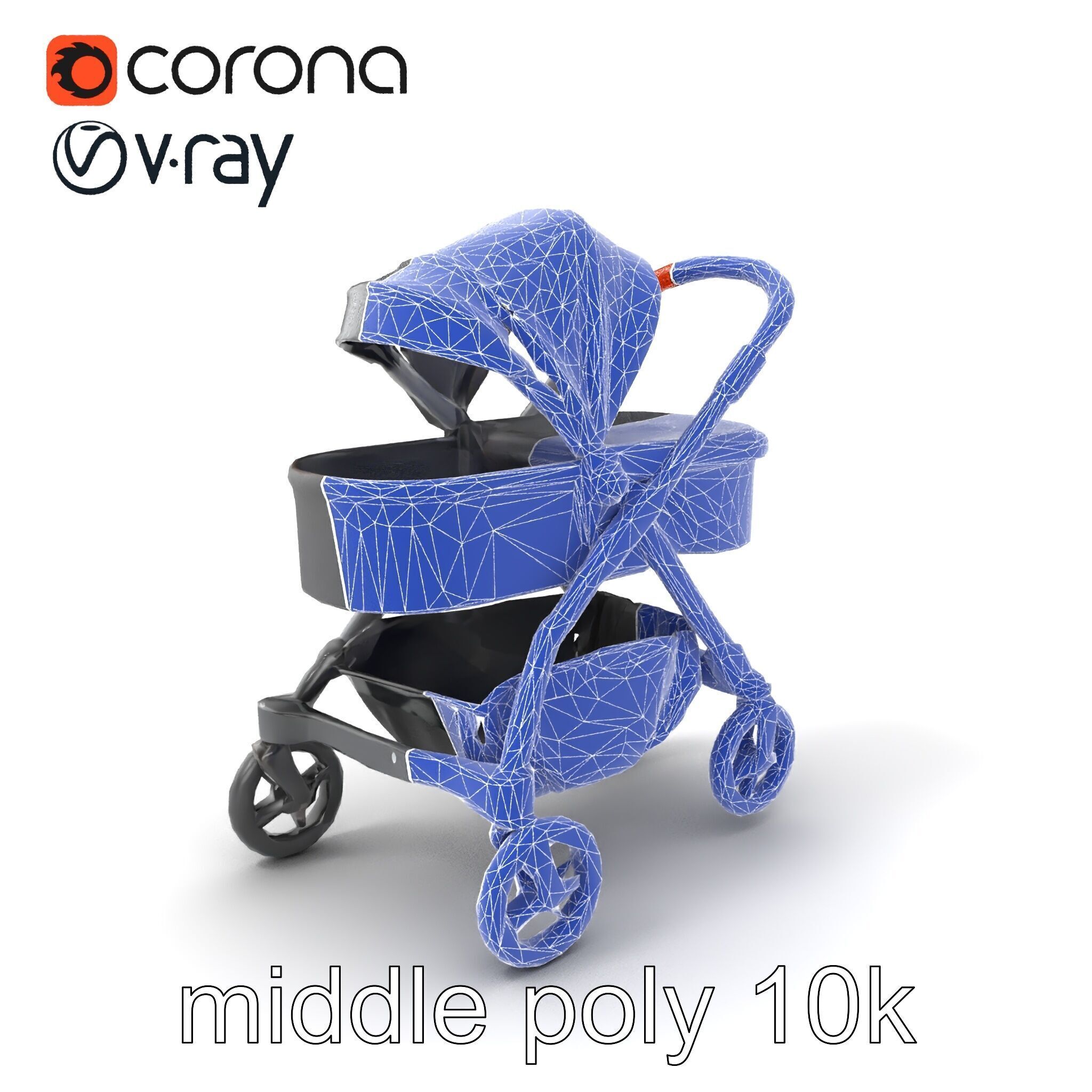 Convertible Stroller Transformer Natural Curves model pack Low-poly 3D model_6