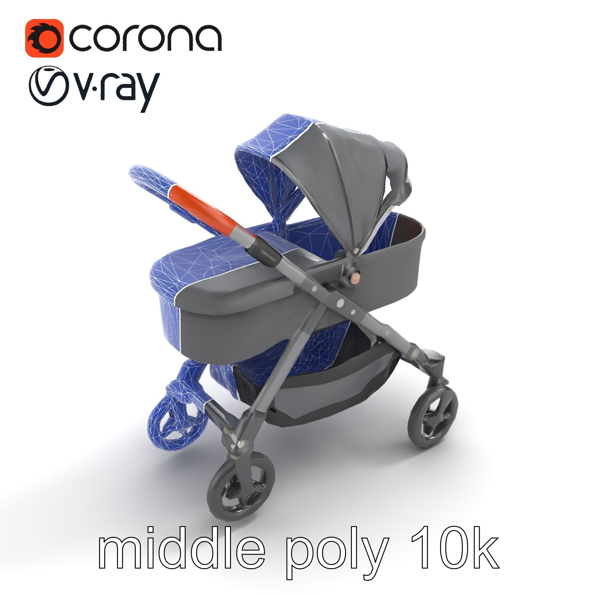 Convertible Stroller Transformer Natural Curves model pack Low-poly 3D model_11