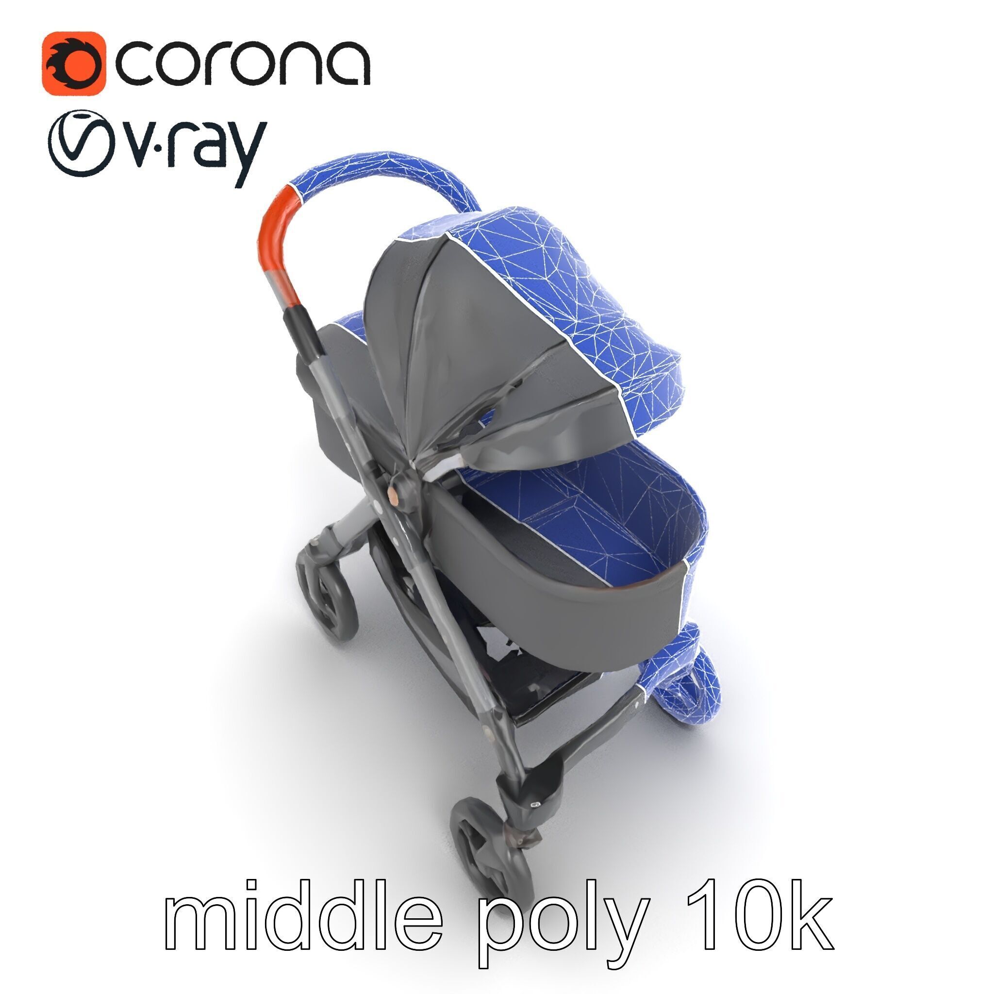 Convertible Stroller Transformer Natural Curves model pack Low-poly 3D model_22