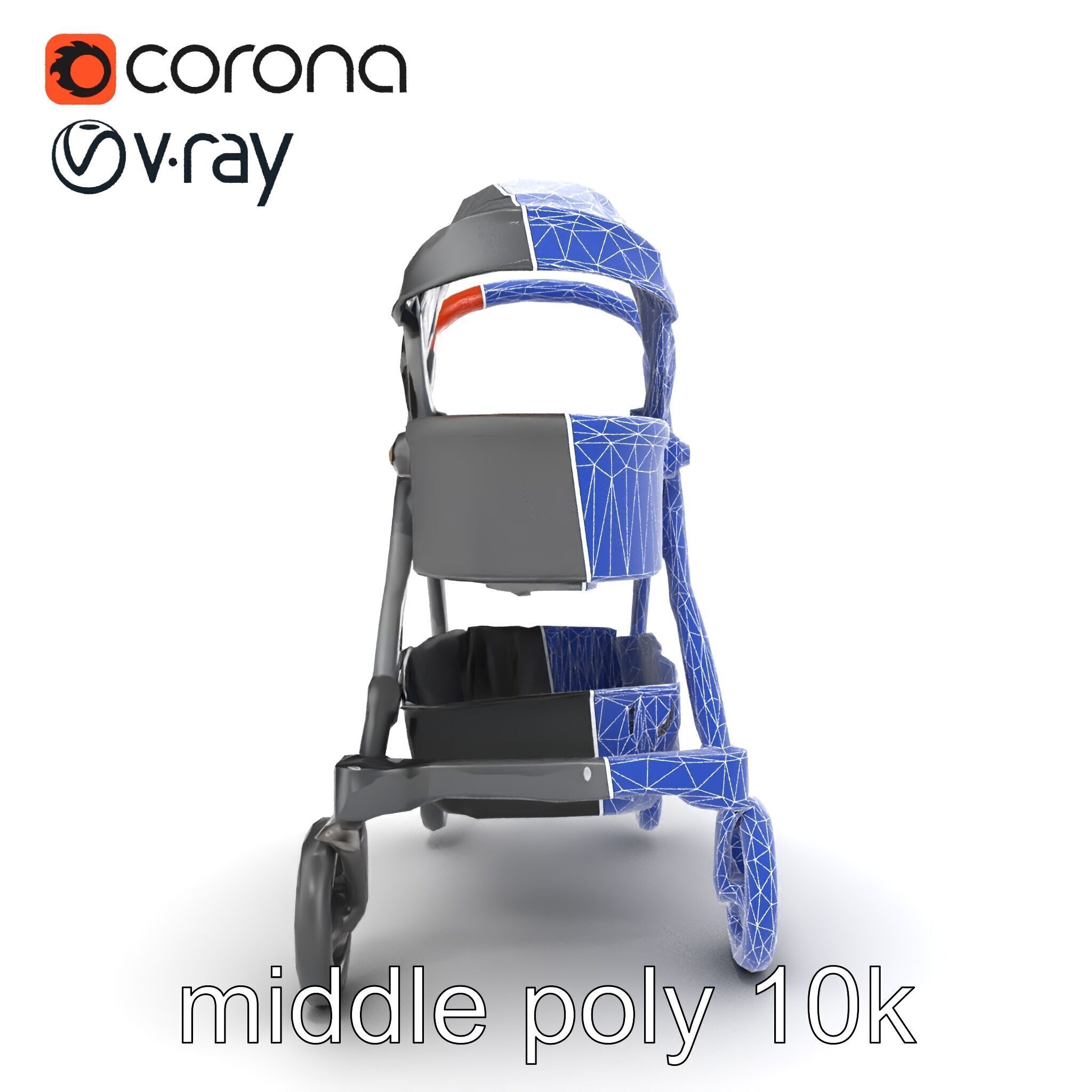 Convertible Stroller Transformer Natural Curves model pack Low-poly 3D model_18