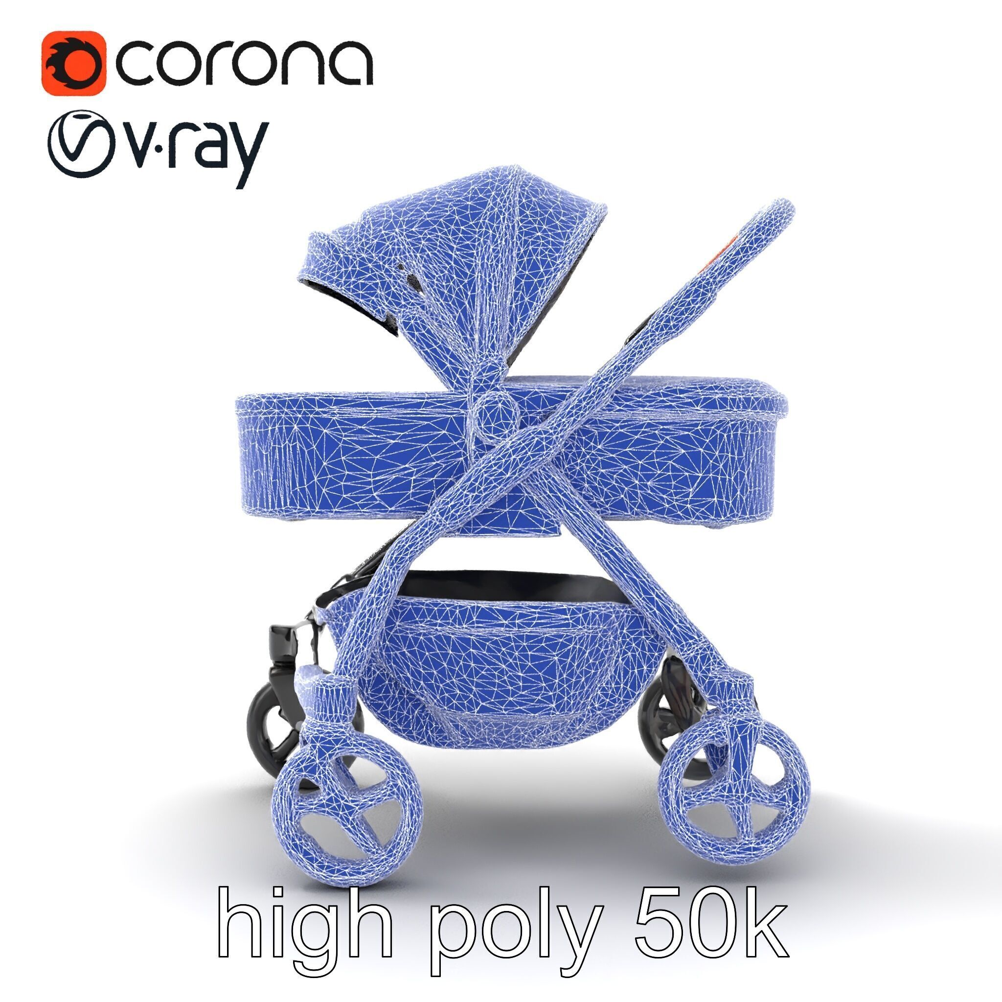 Convertible Stroller Transformer Natural Curves model pack Low-poly 3D model_31