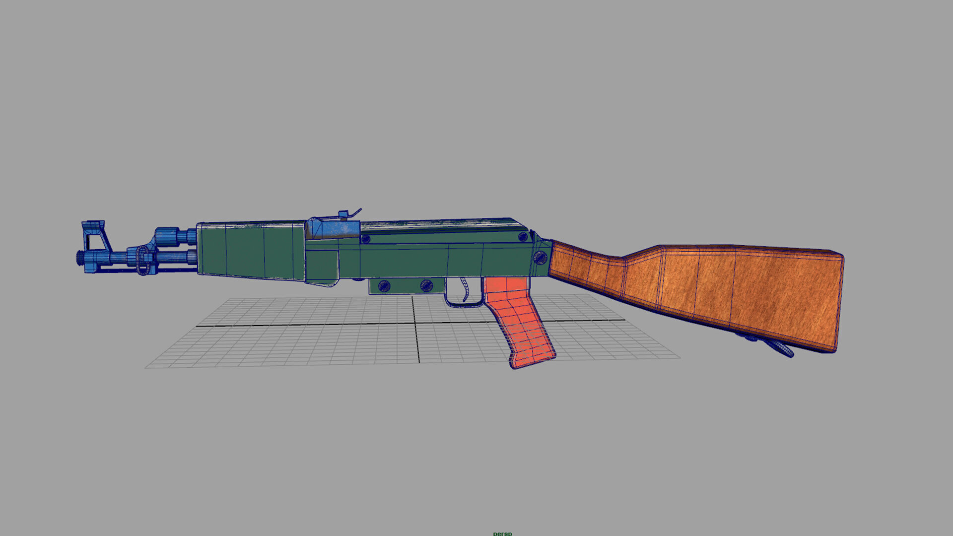 cartoon ak47 toy model 3D model_1