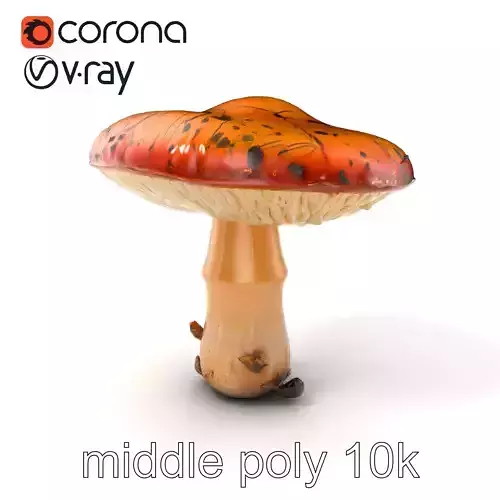 Rustic Chanterelle Mushroom Model Pack Low-poly 3D model