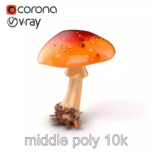 Chanterelle Mushroom Realistic Model Pack Low-poly 3D model