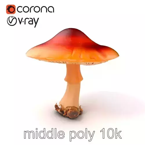 Chanterelle Mushroom Realistic Model Pack Low-poly 3D model