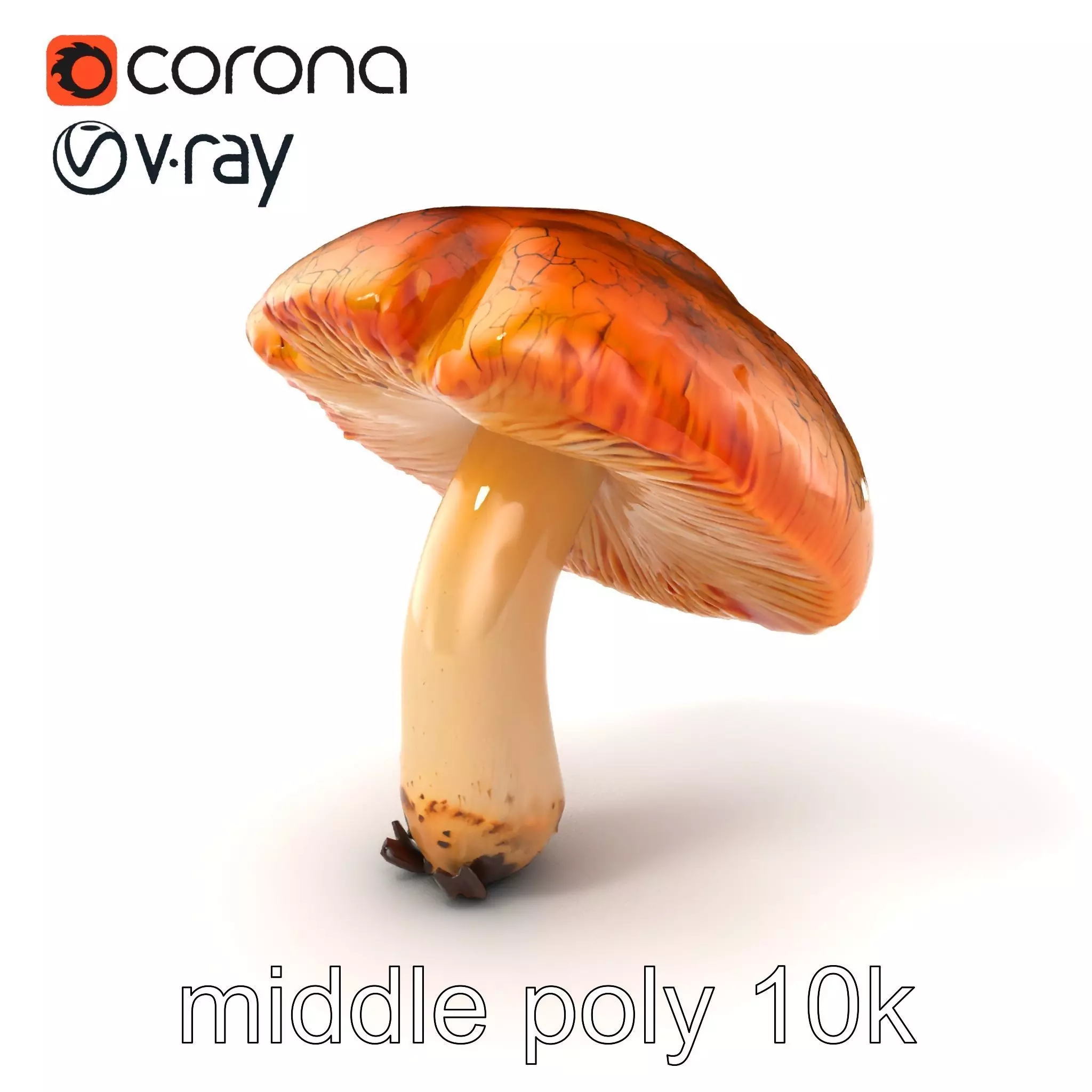Chanterelle Mushroom Crack Texture Model Pack Low-poly 3D model_0