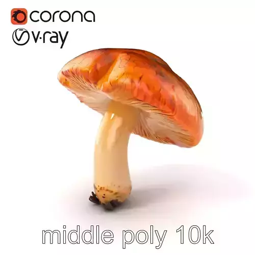 Chanterelle Mushroom Crack Texture Model Pack Low-poly 3D model