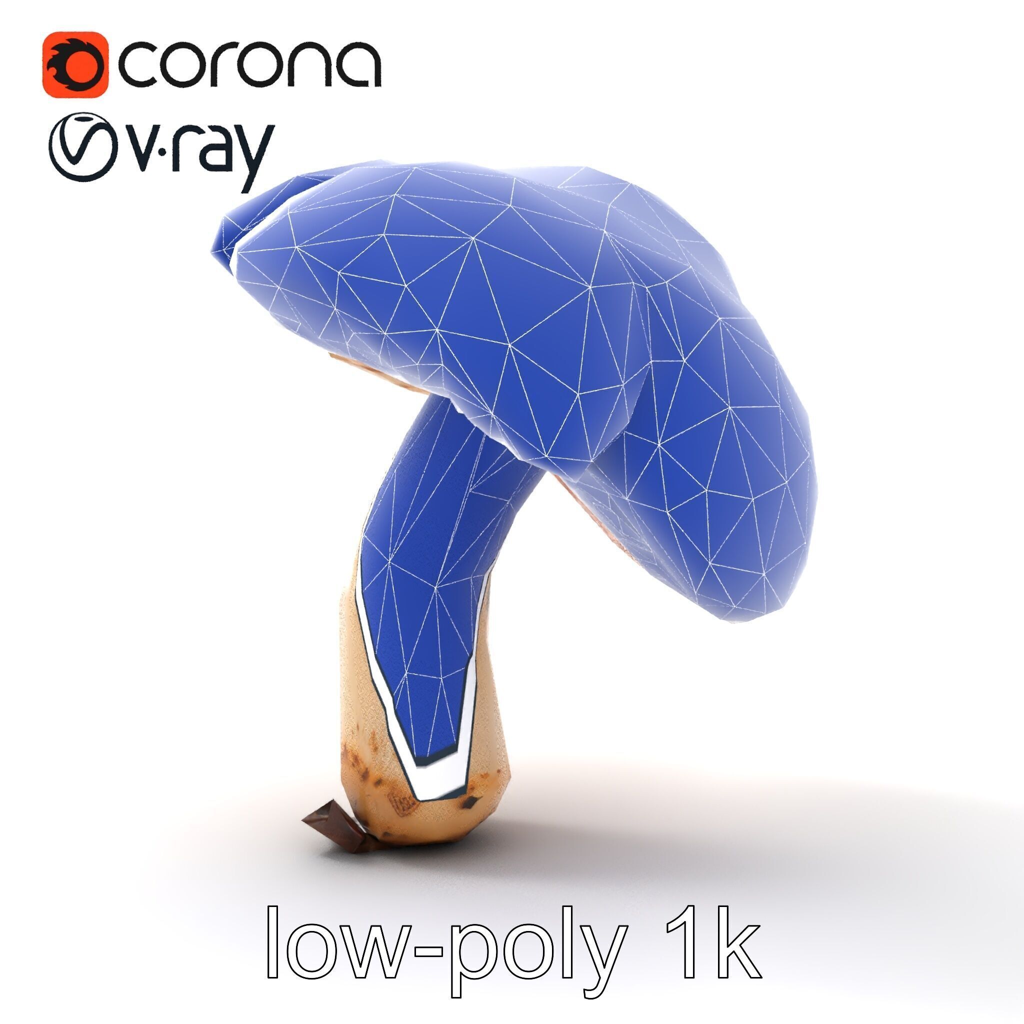 Chanterelle Mushroom Crack Texture Model Pack Low-poly 3D model_15