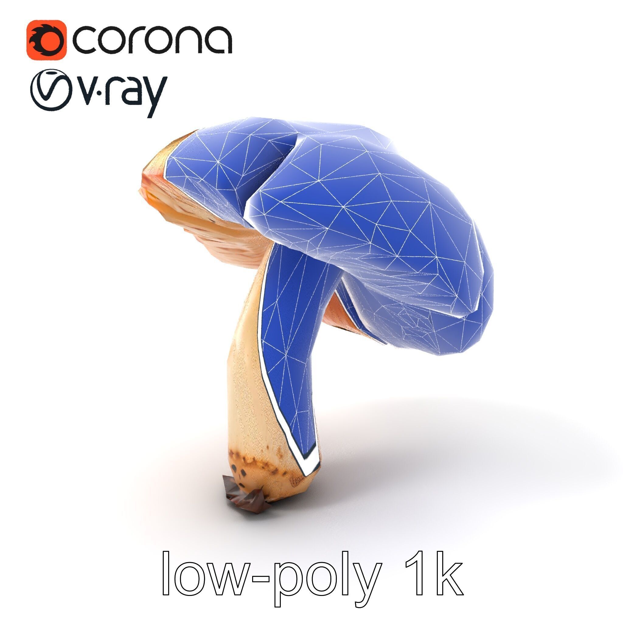 Chanterelle Mushroom Crack Texture Model Pack Low-poly 3D model_7