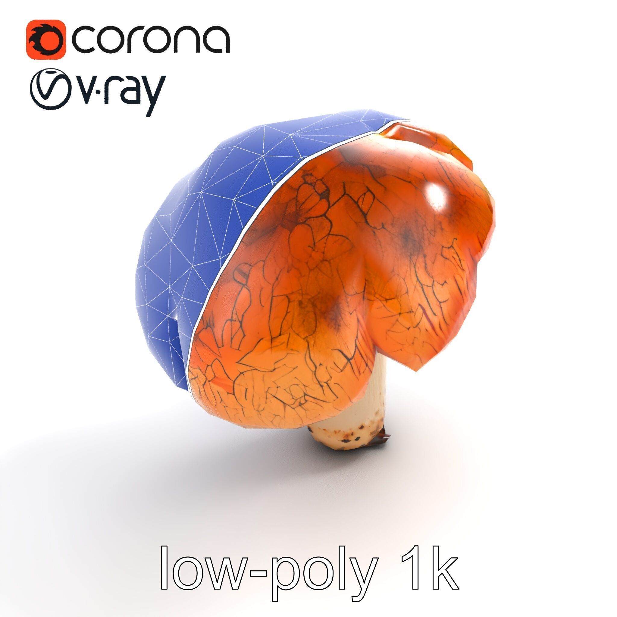 Chanterelle Mushroom Crack Texture Model Pack Low-poly 3D model_27