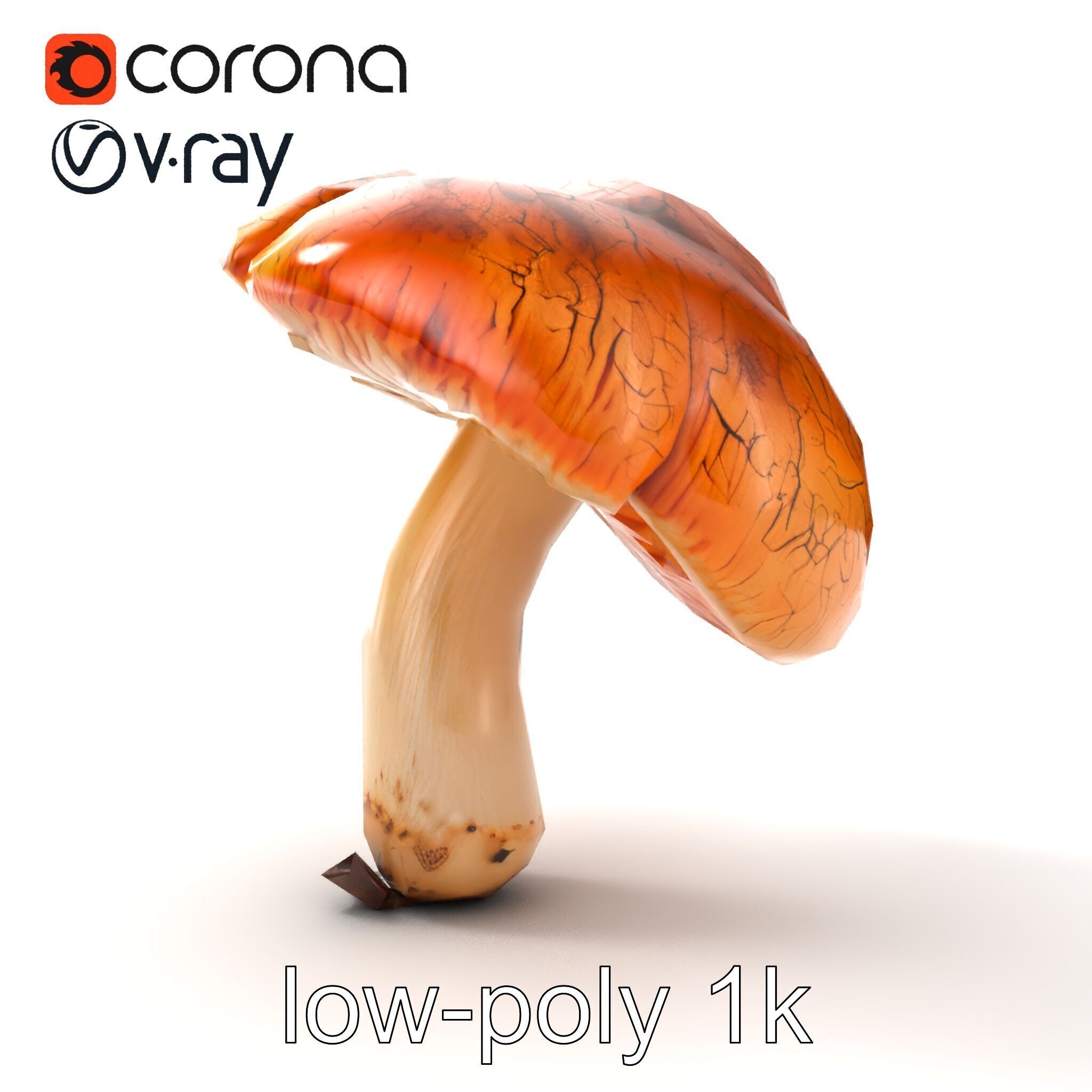 Chanterelle Mushroom Crack Texture Model Pack Low-poly 3D model_21
