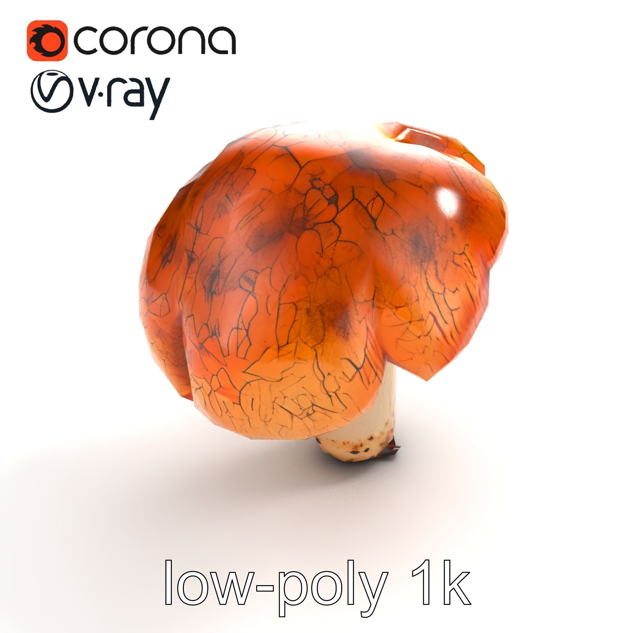 Chanterelle Mushroom Crack Texture Model Pack Low-poly 3D model_9