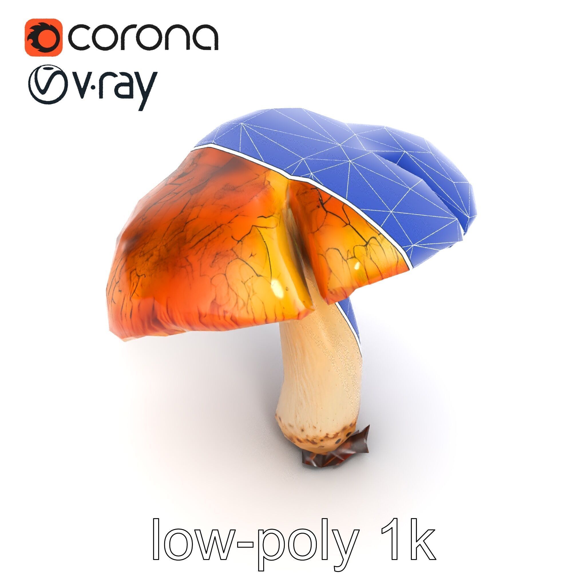 Chanterelle Mushroom Crack Texture Model Pack Low-poly 3D model_11