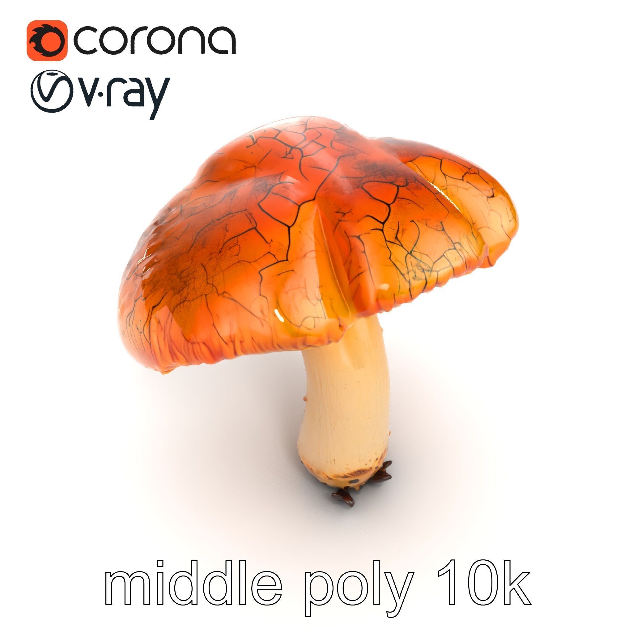 Chanterelle Mushroom Crack Texture Model Pack Low-poly 3D model_12