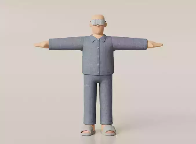 Cartoon Style Male Character Clothes Pajamas Set