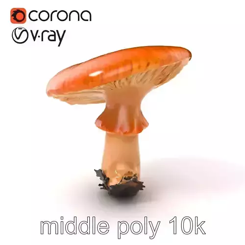 Chanterelle Mushroom Large Form Model Pack Low-poly 3D model