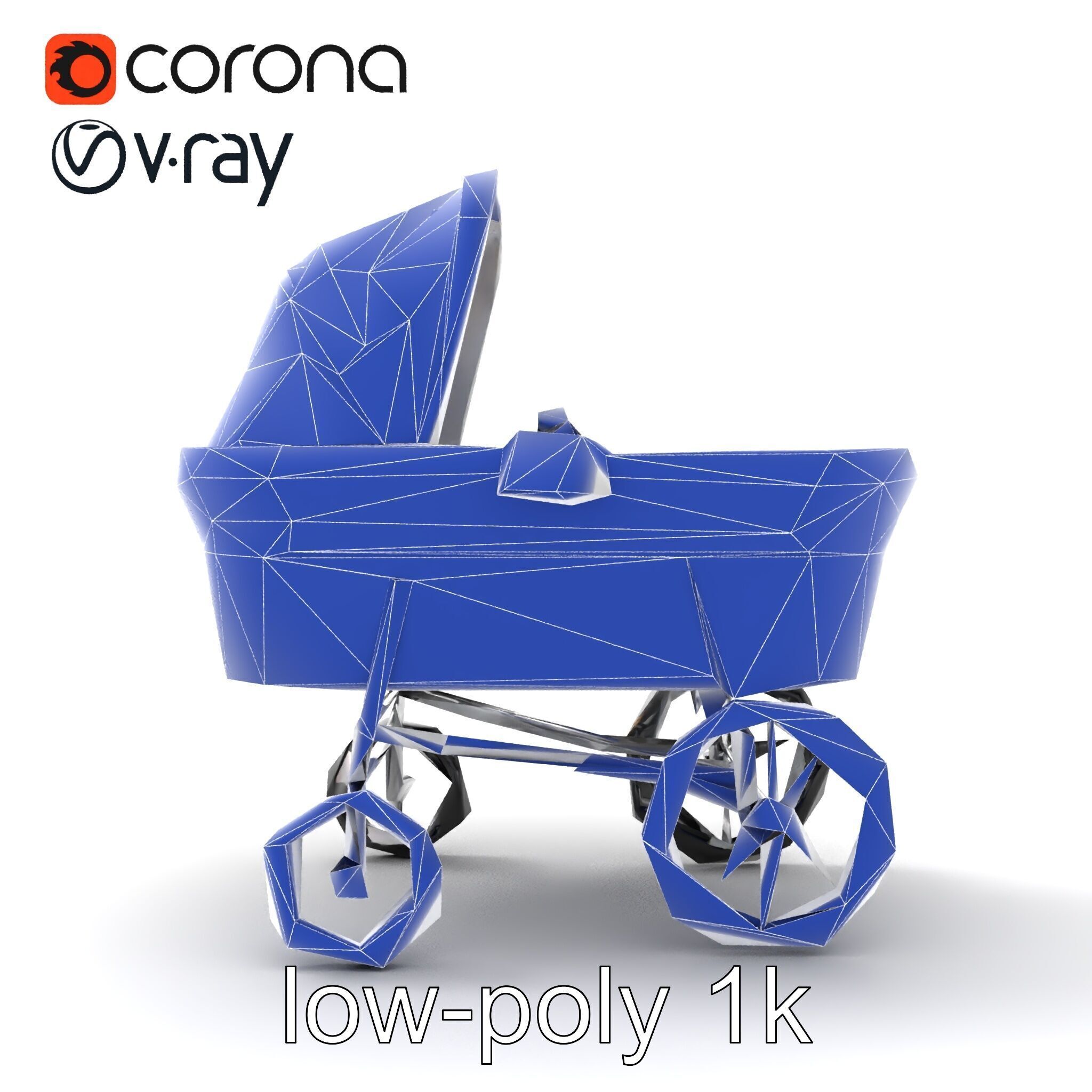 Baby Bassinet Stroller Cradle model pack Low-poly 3D model_20