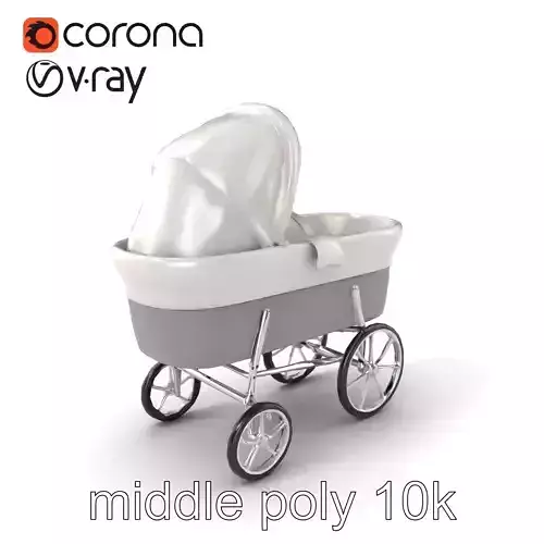 Baby Bassinet Stroller Cradle model pack Low-poly 3D model