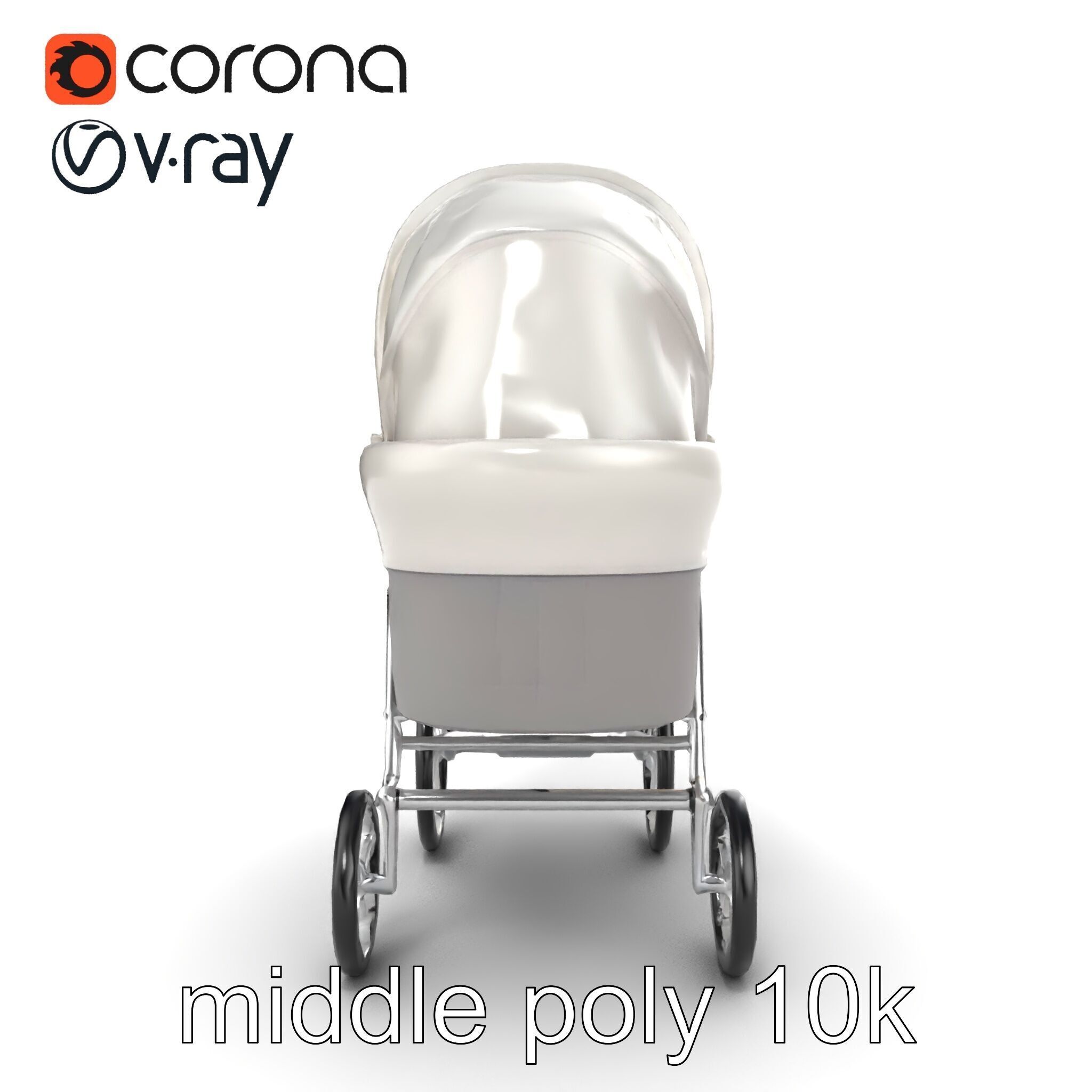 Baby Bassinet Stroller Cradle model pack Low-poly 3D model_31