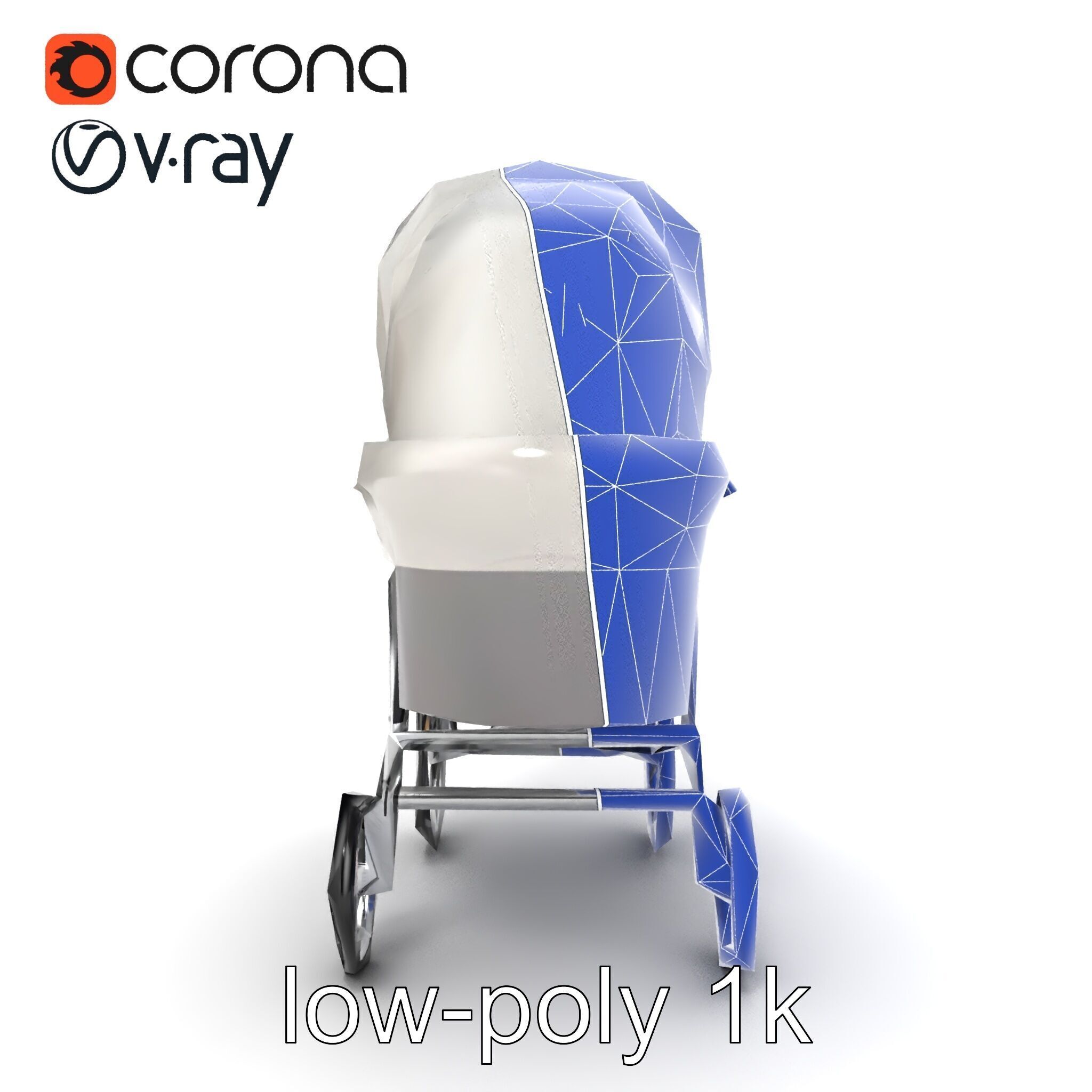 Baby Bassinet Stroller Cradle model pack Low-poly 3D model_29