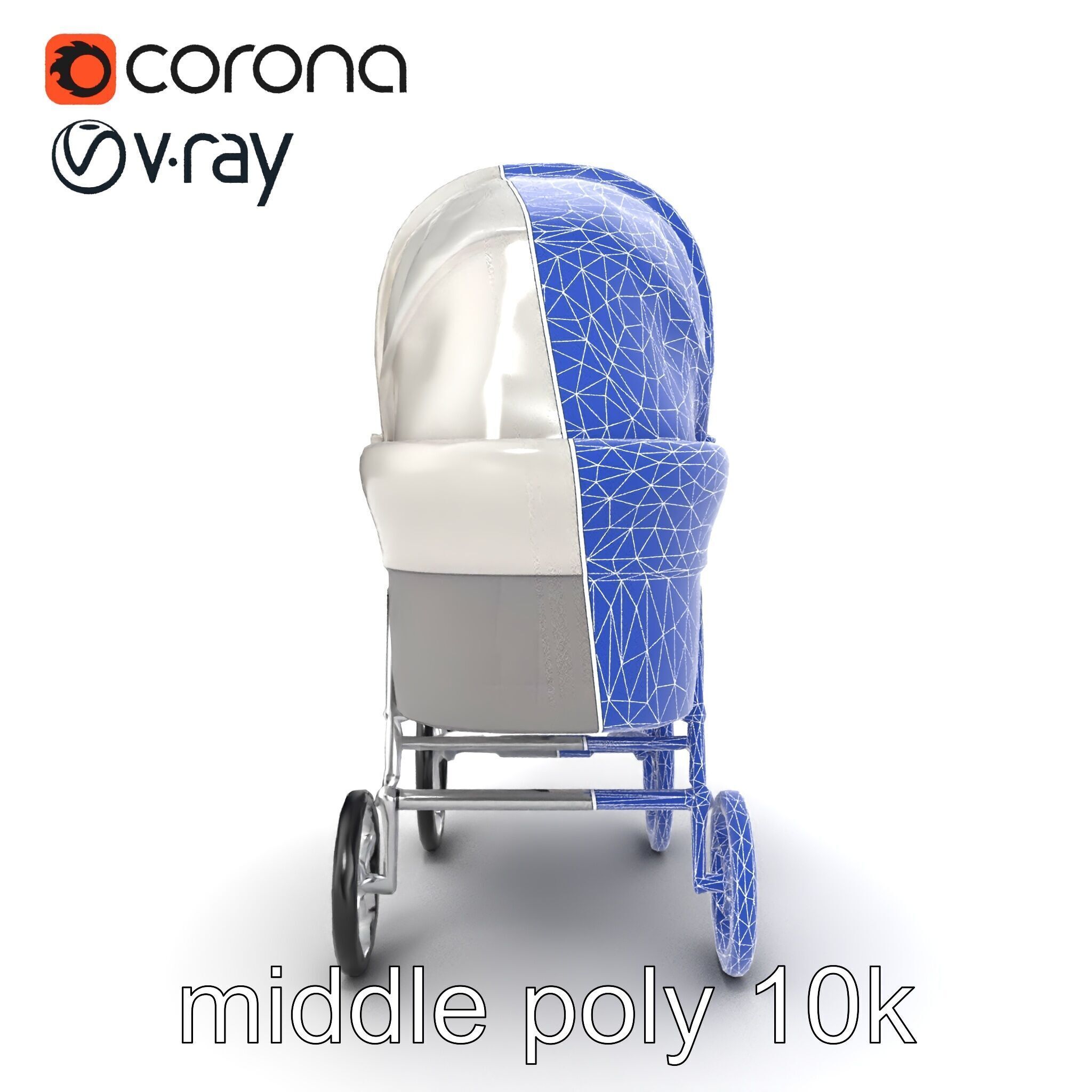 Baby Bassinet Stroller Cradle model pack Low-poly 3D model_25
