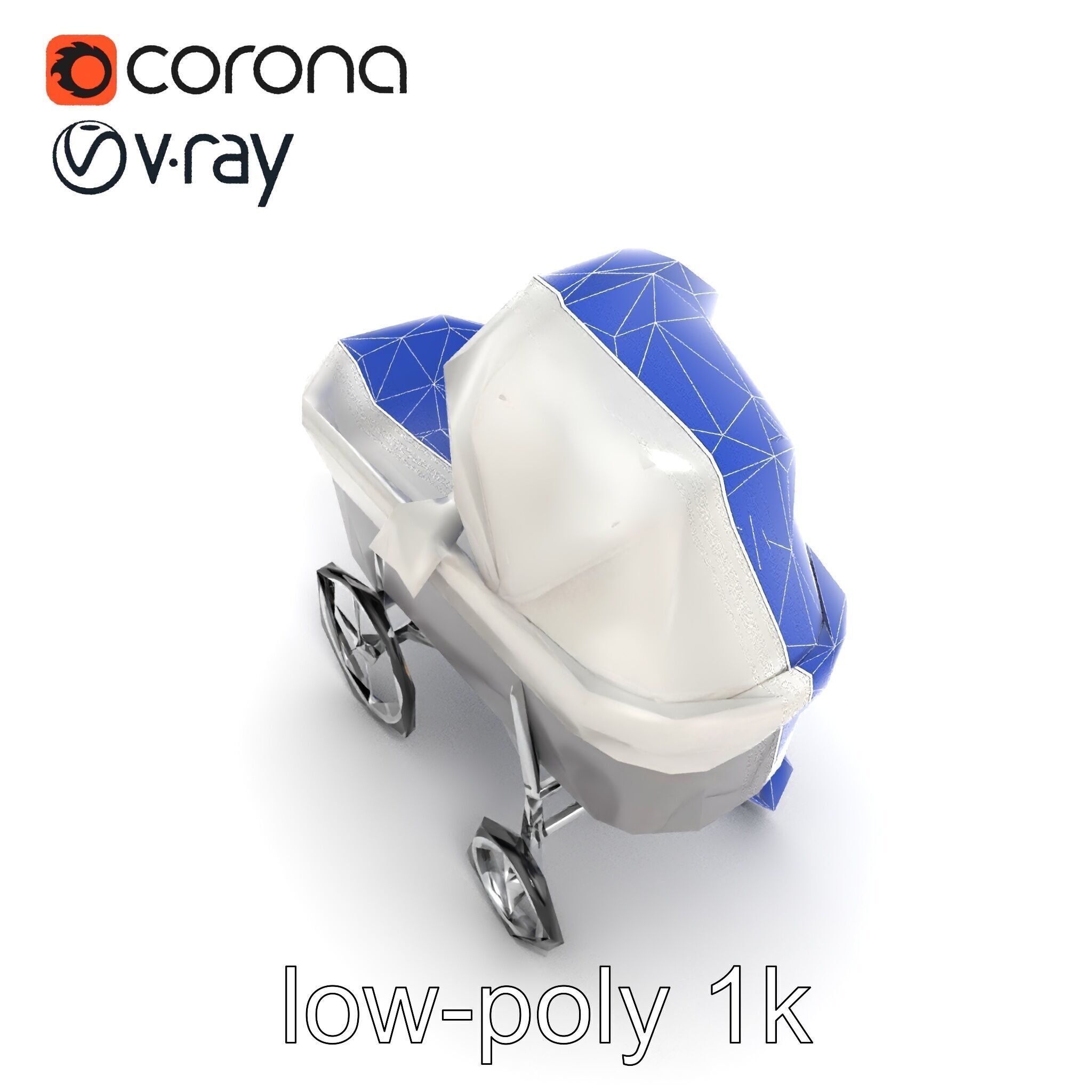 Baby Bassinet Stroller Cradle model pack Low-poly 3D model_22