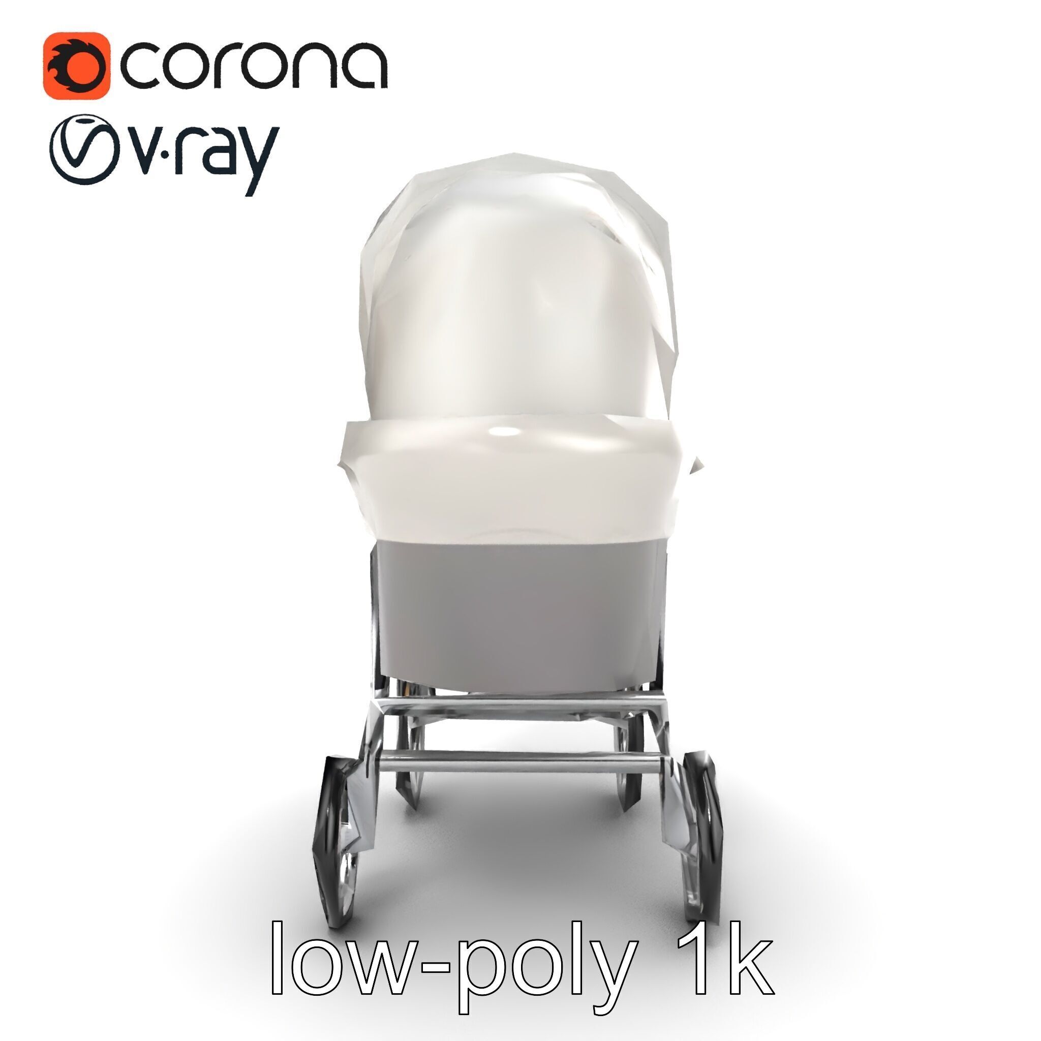 Baby Bassinet Stroller Cradle model pack Low-poly 3D model_17