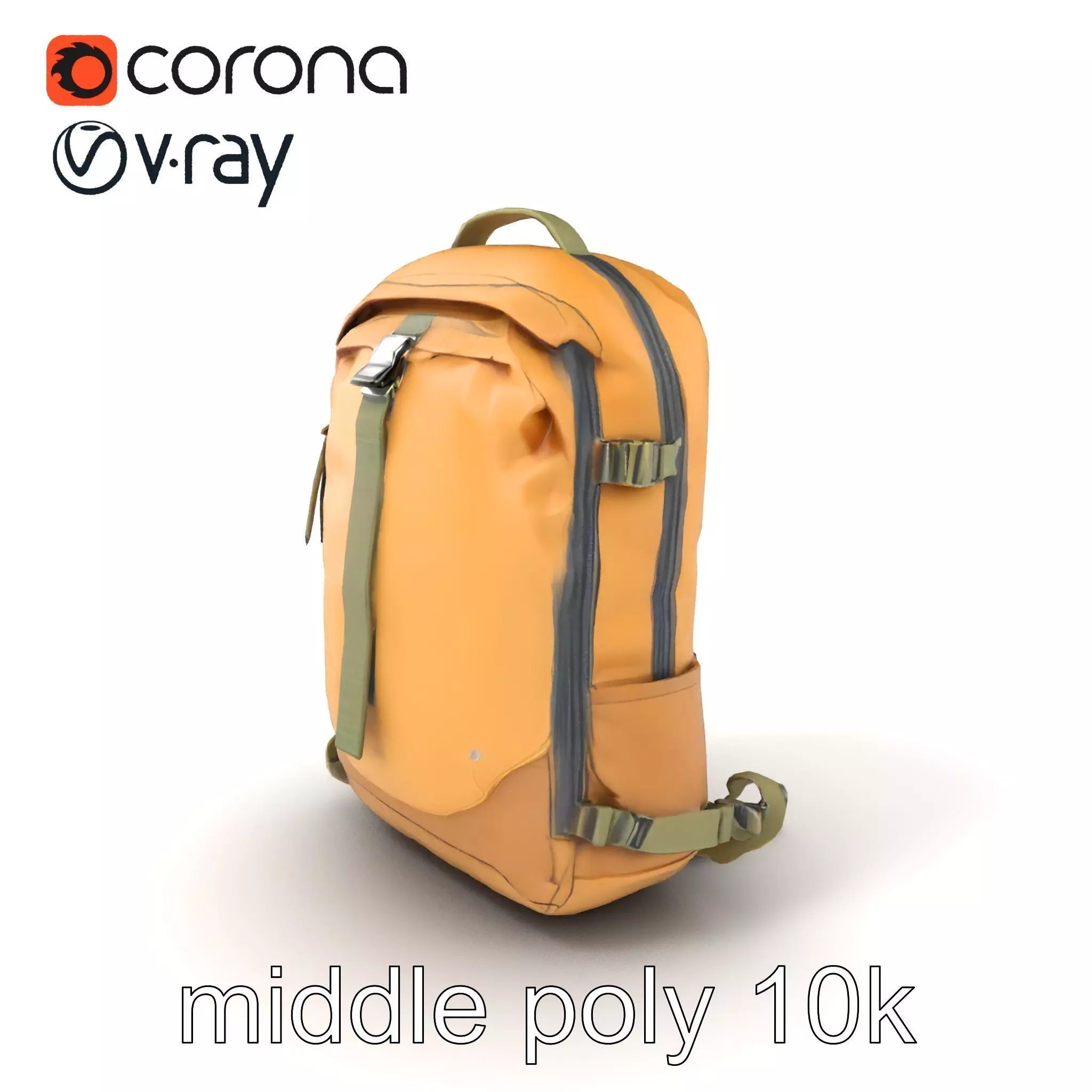 Compact Hiking Backpack Model Pack with Detachable Features Low-poly 3D model_0