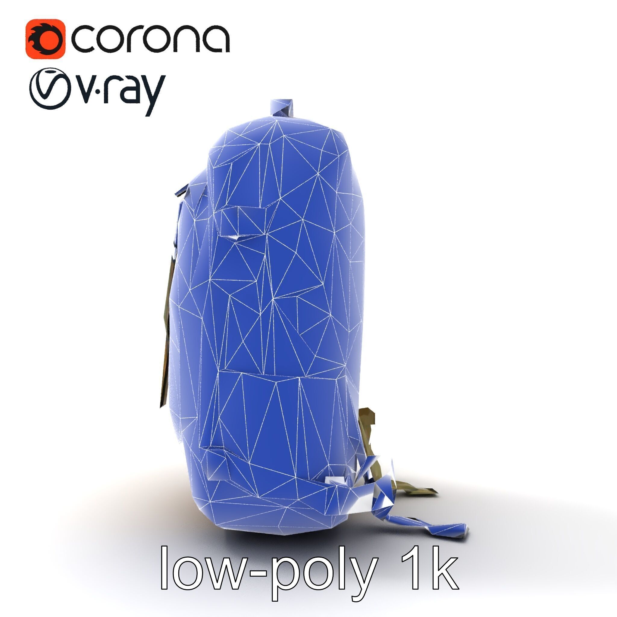 Compact Hiking Backpack Model Pack with Detachable Features Low-poly 3D model_22