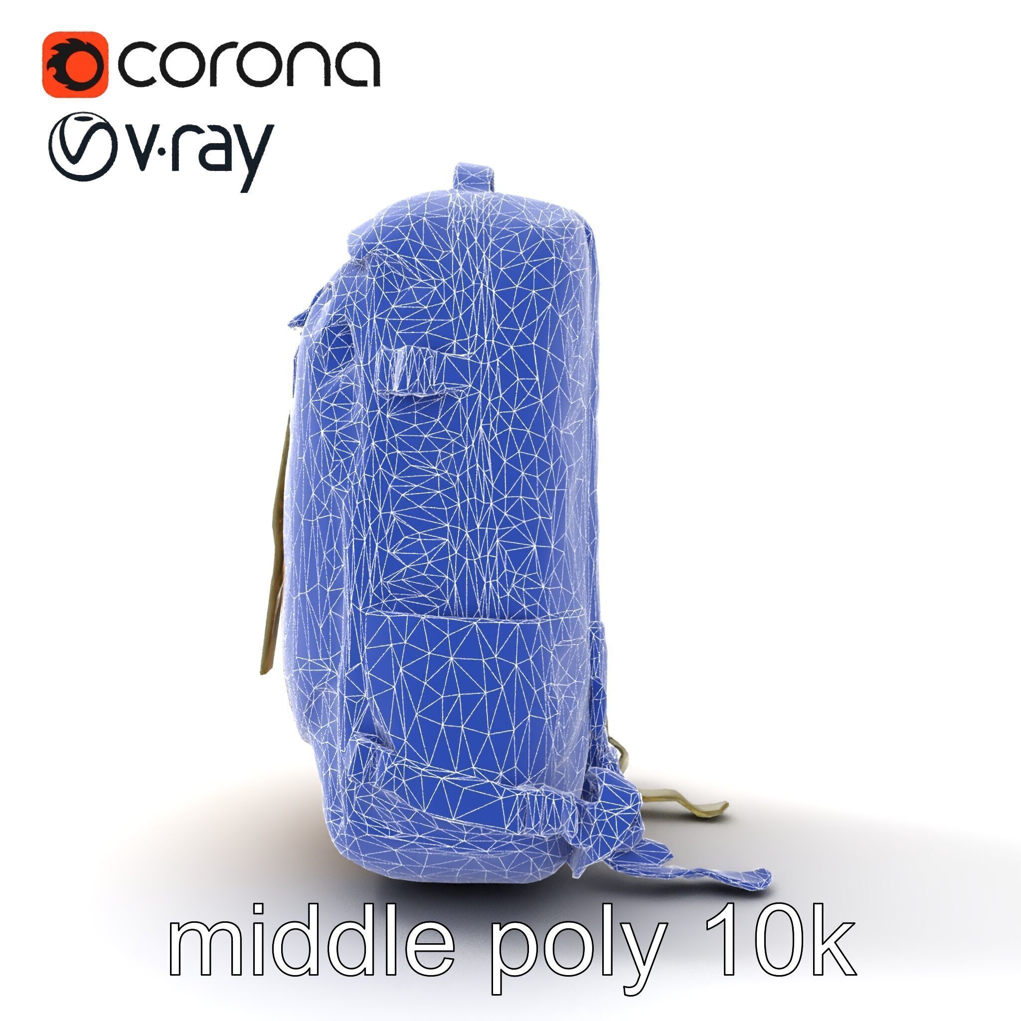 Compact Hiking Backpack Model Pack with Detachable Features Low-poly 3D model_30
