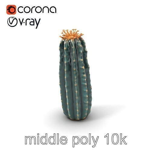 Columnar Cactus Sculpture model pack Low-poly 3D model
