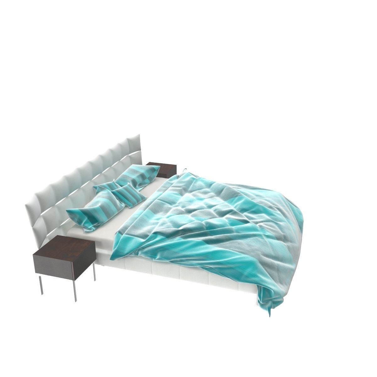 Bed c with stripes 3D model_5