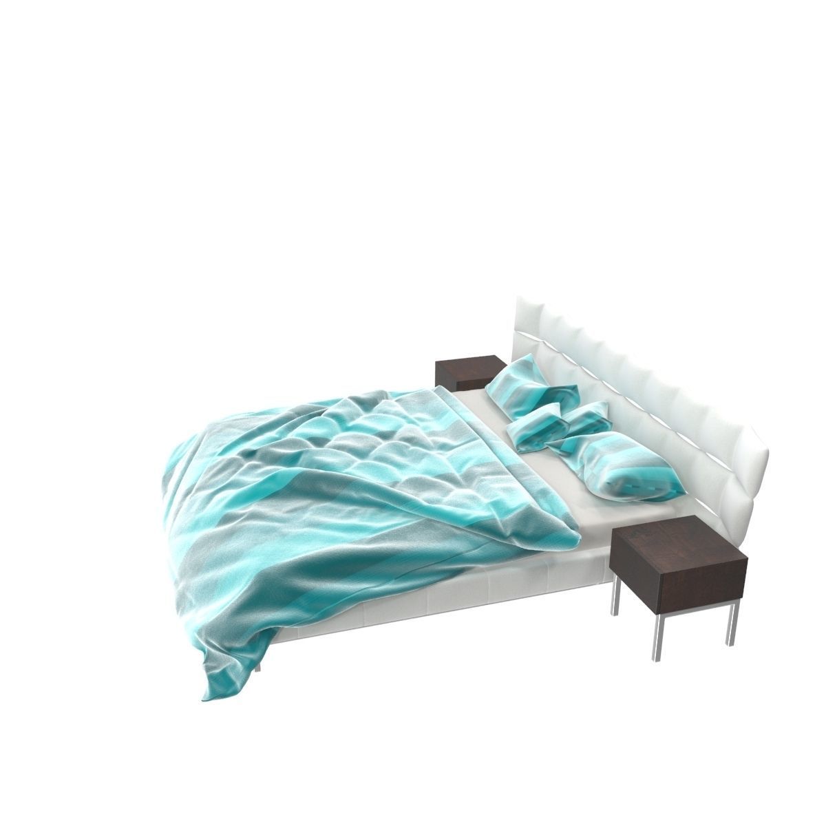 Bed c with stripes 3D model_29