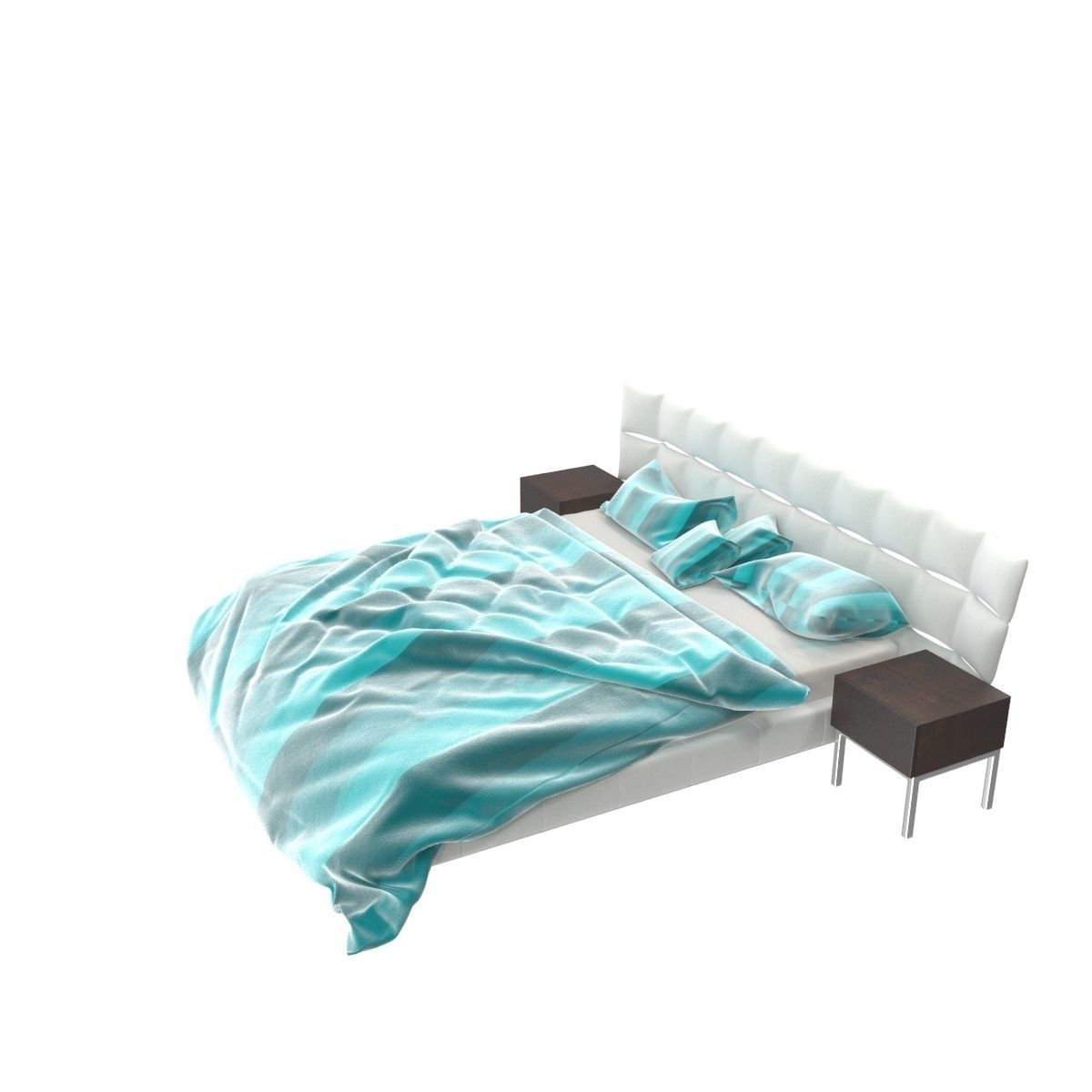 Bed c with stripes 3D model_28