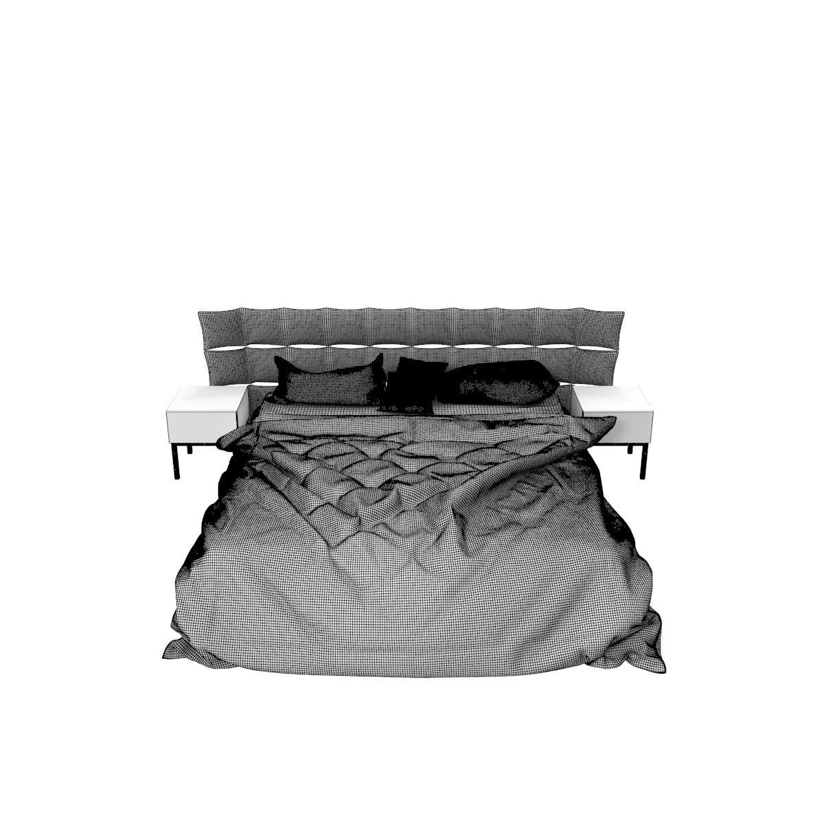 Bed c with stripes 3D model_35