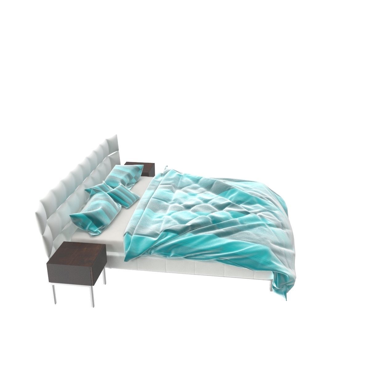 Bed c with stripes 3D model_8
